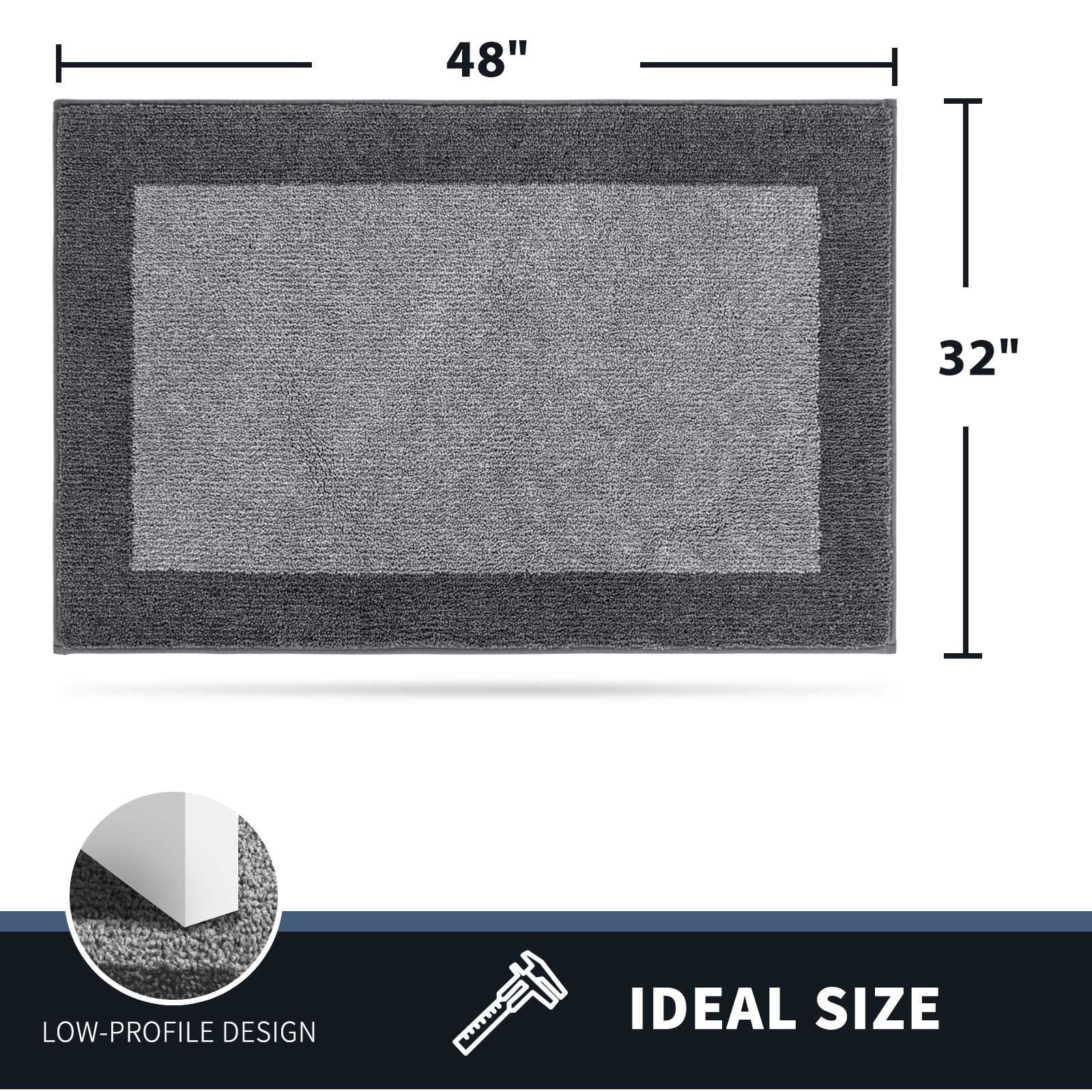Machine Washable Bordered Dirt Trapper Door Mat