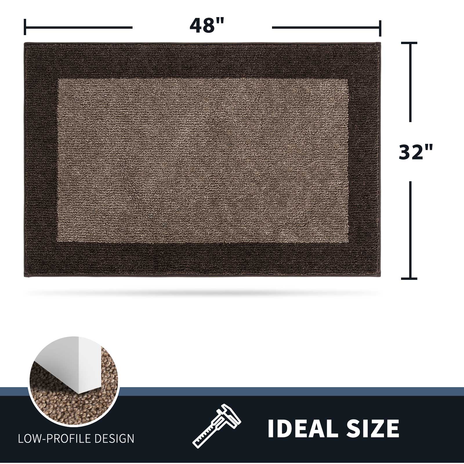 Machine Washable Bordered Dirt Trapper Door Mat