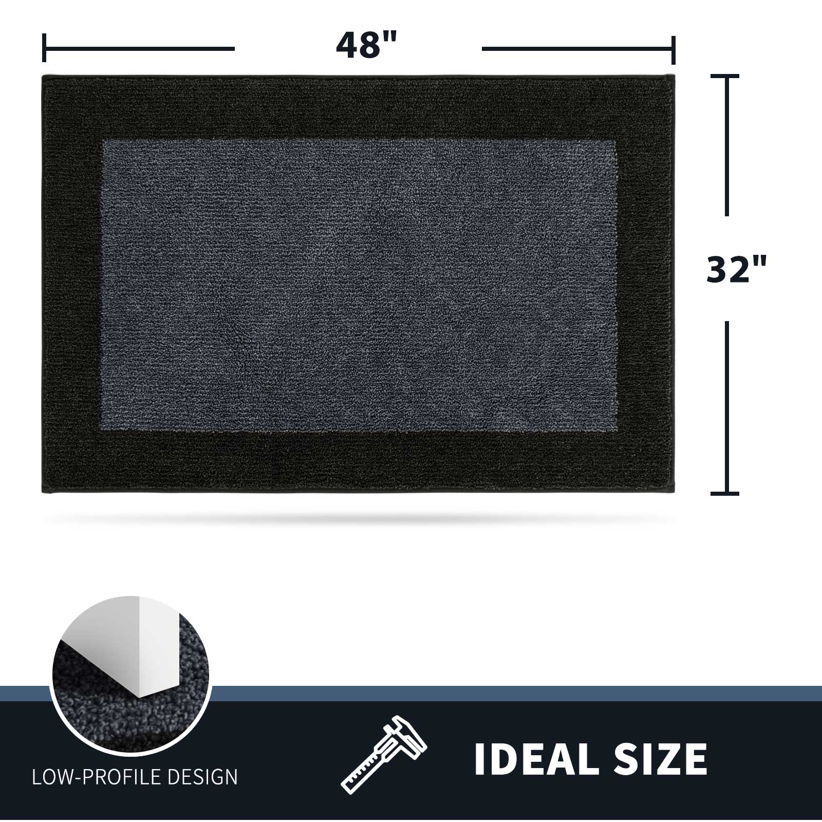 Machine Washable Bordered Dirt Trapper Door Mat