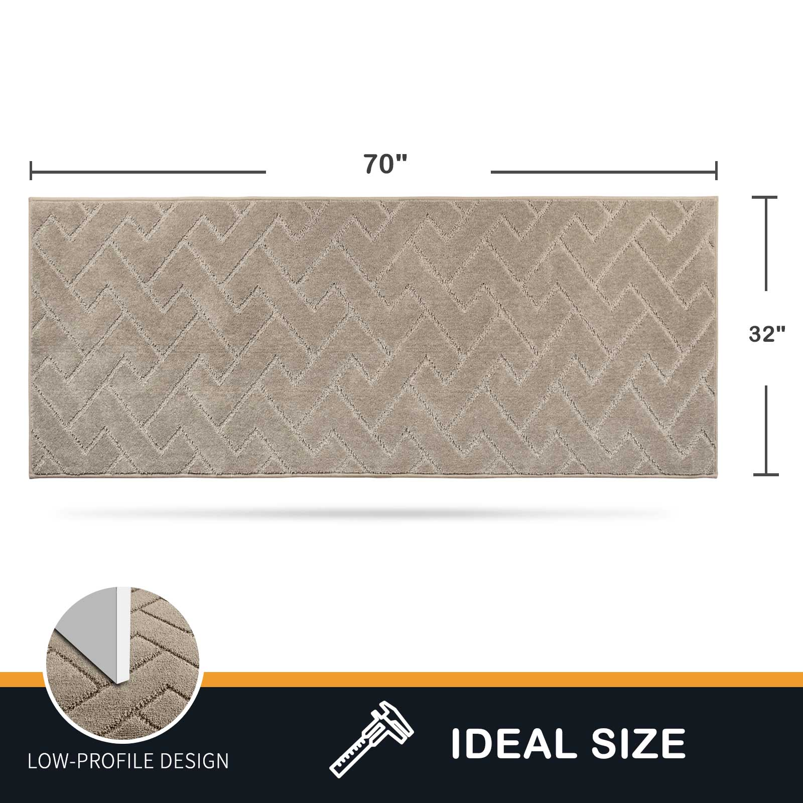 Machine Washable Chevron Dirt Trapper Door Mat