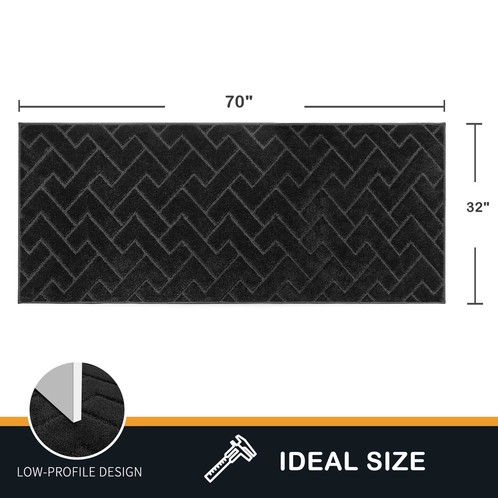 Machine Washable Chevron Dirt Trapper Door Mat