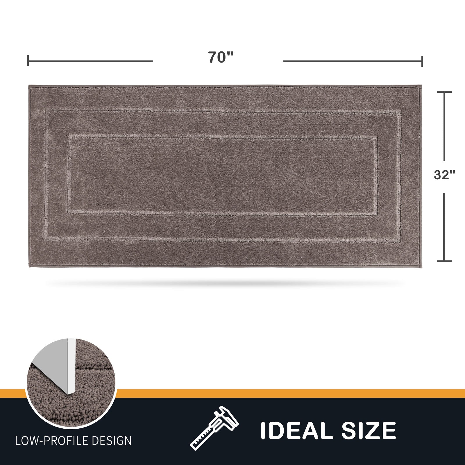 Machine Washable Bordered Dirt Trapper Door Mat