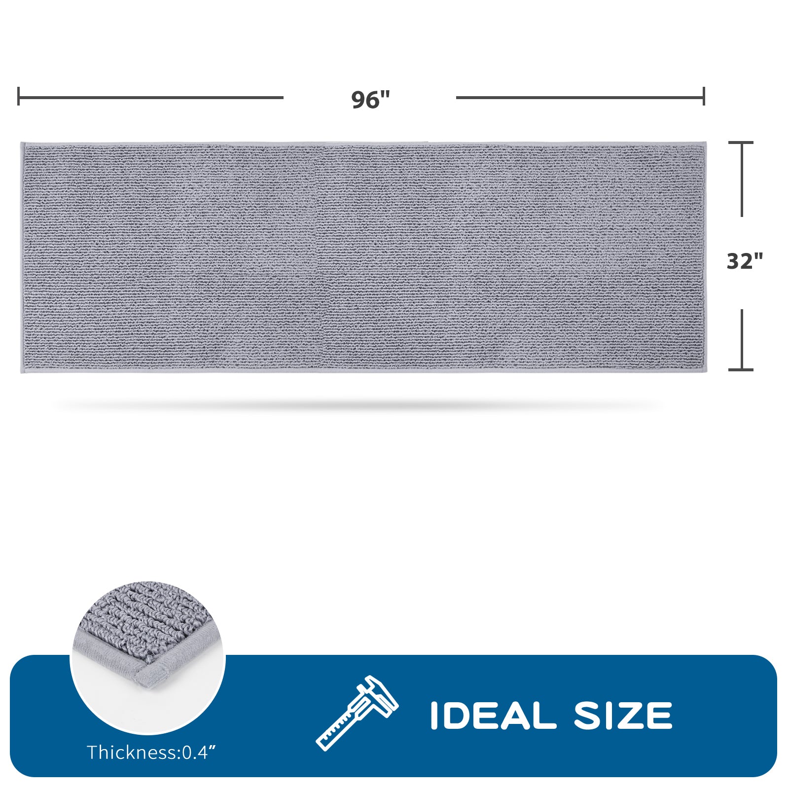 Machine Washable Solid Kitchen Rug