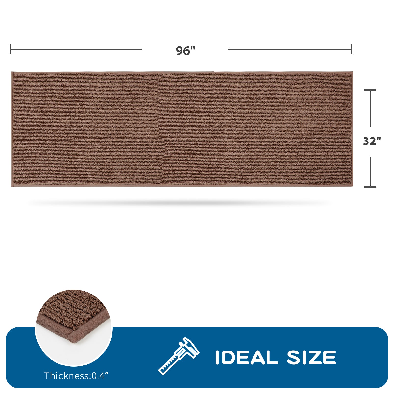 Machine Washable Solid Kitchen Rug