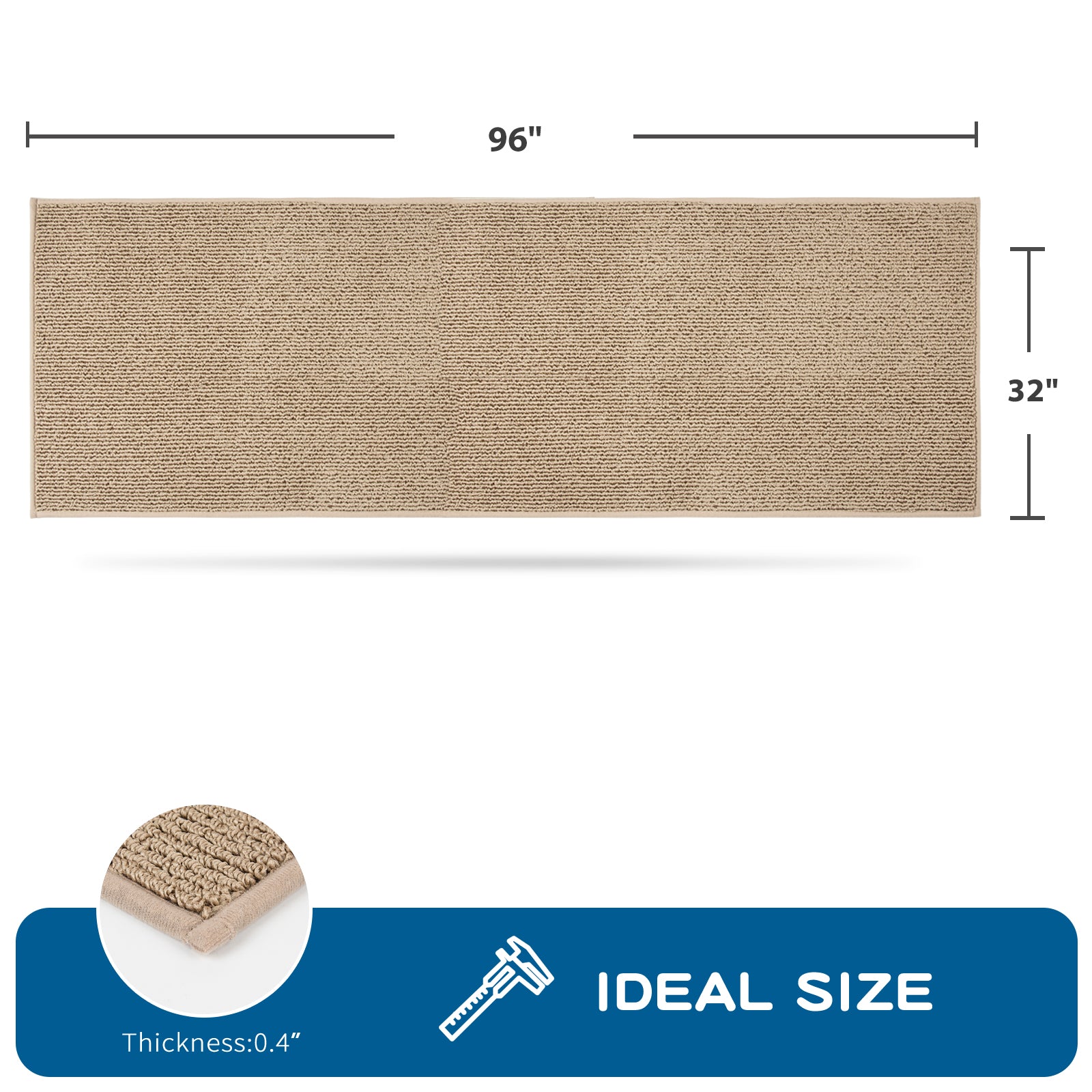 Machine Washable Solid Kitchen Rug