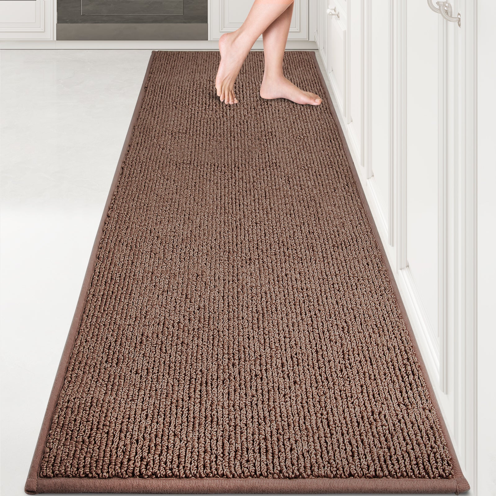 Machine Washable Solid Kitchen Rug