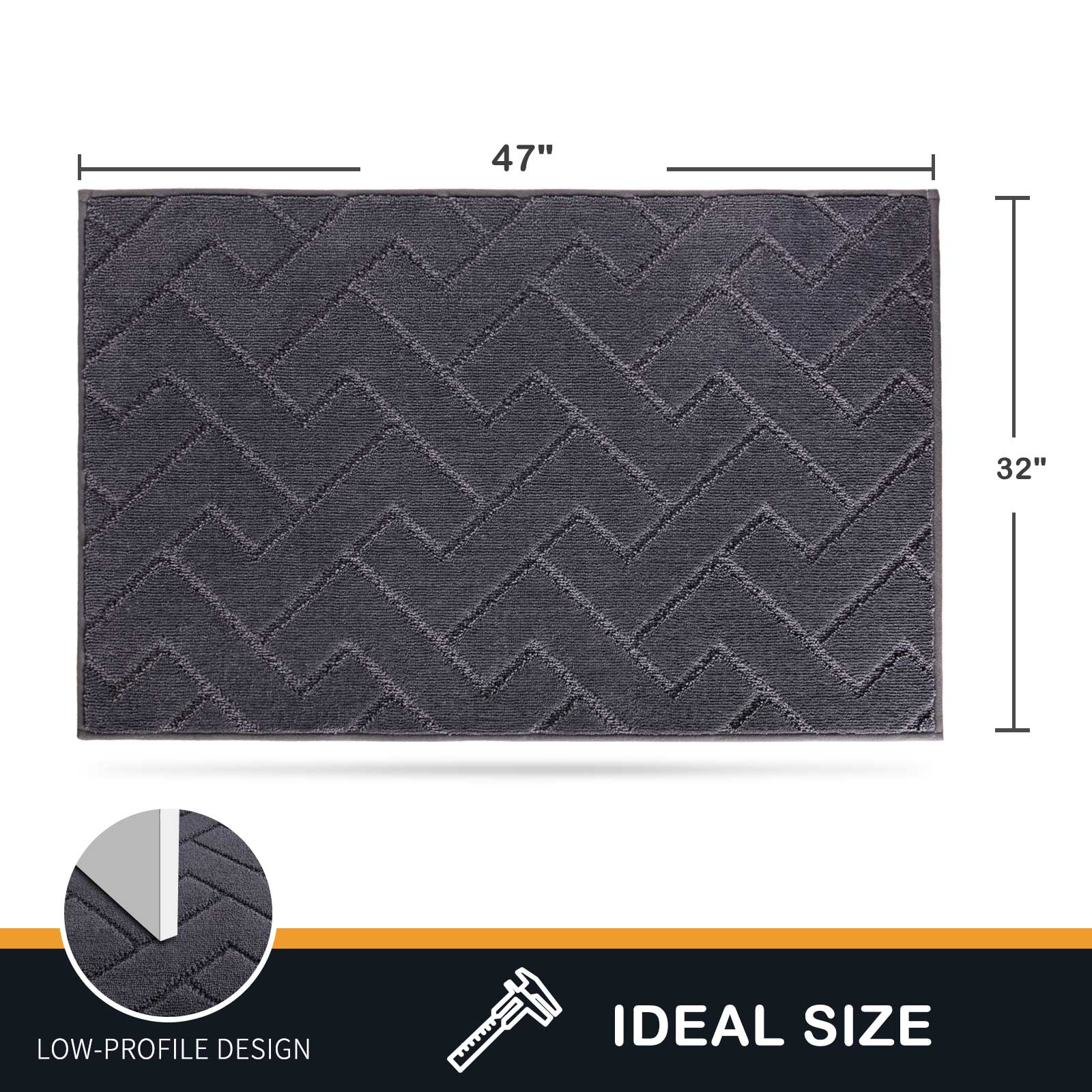 Machine Washable Chevron Dirt Trapper Door Mat