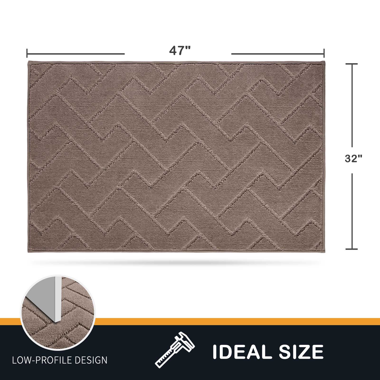 Machine Washable Chevron Dirt Trapper Door Mat