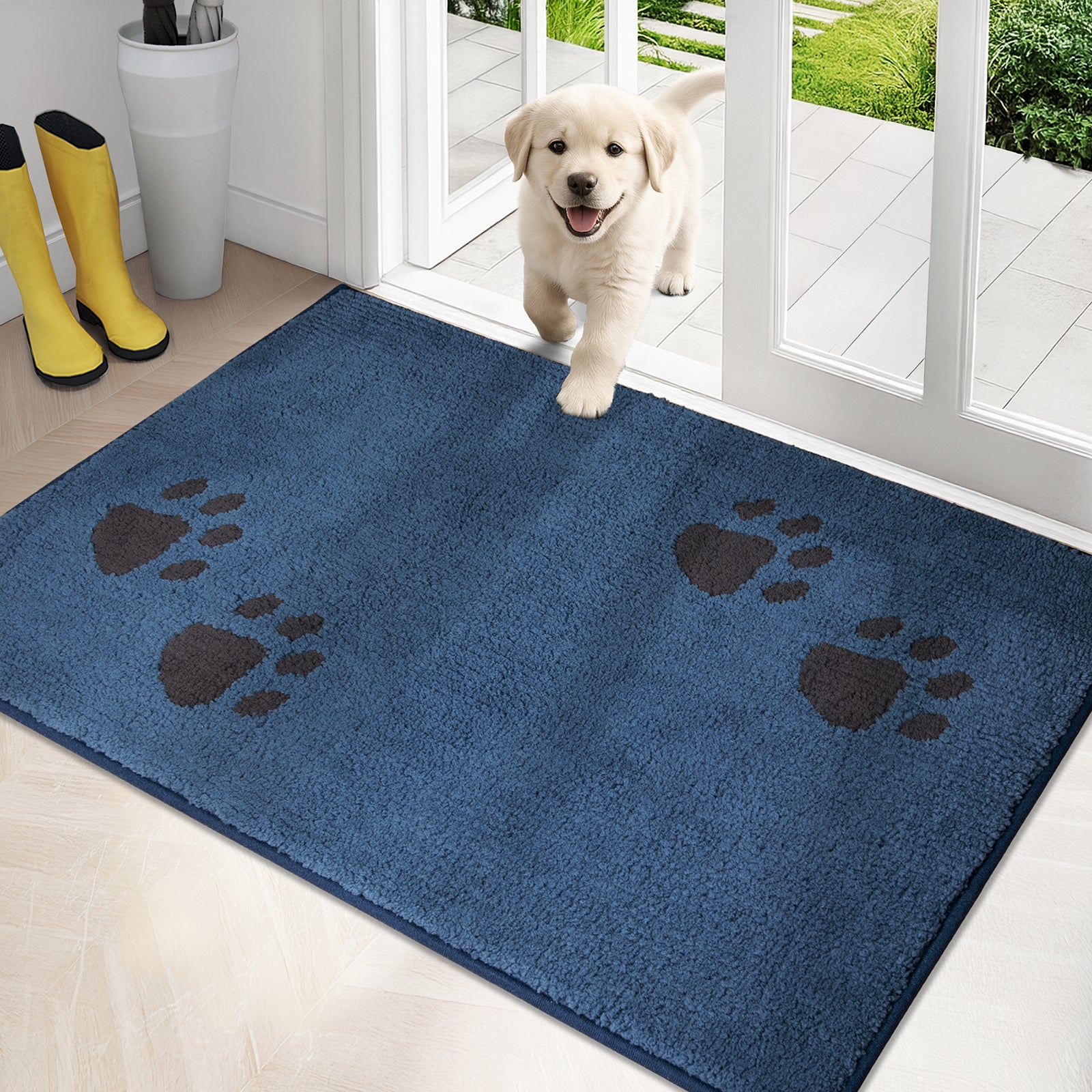 Machine Washable Paw Pattern Dirt Trapper Door Mat