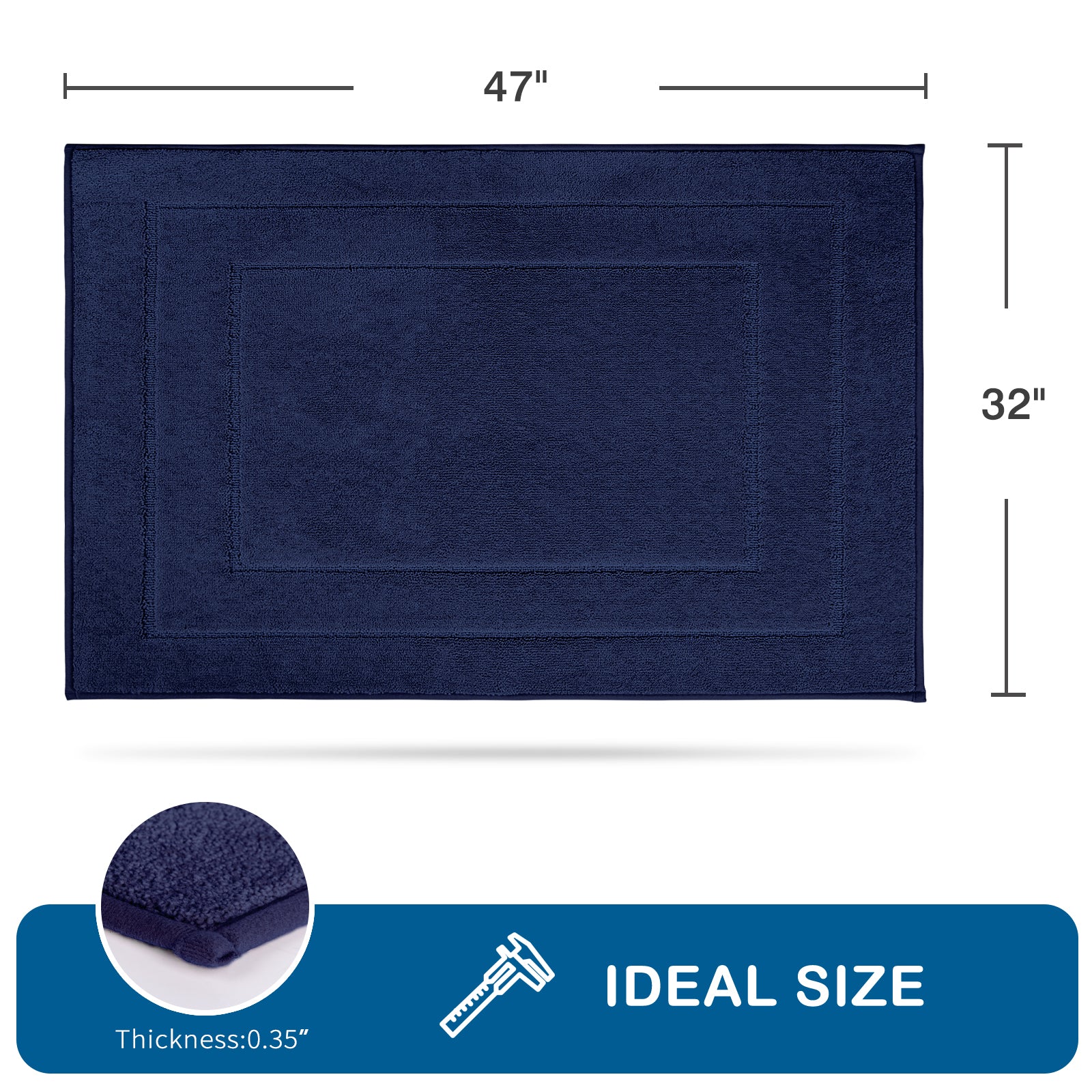 Machine Washable Bordered Kitchen Rug