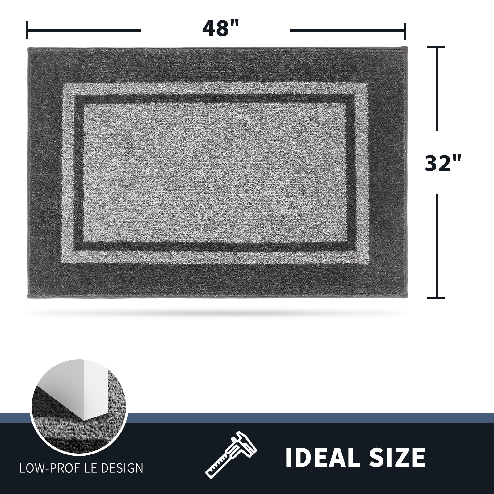 Machine Washable Bordered Dirt Trapper Door Mat