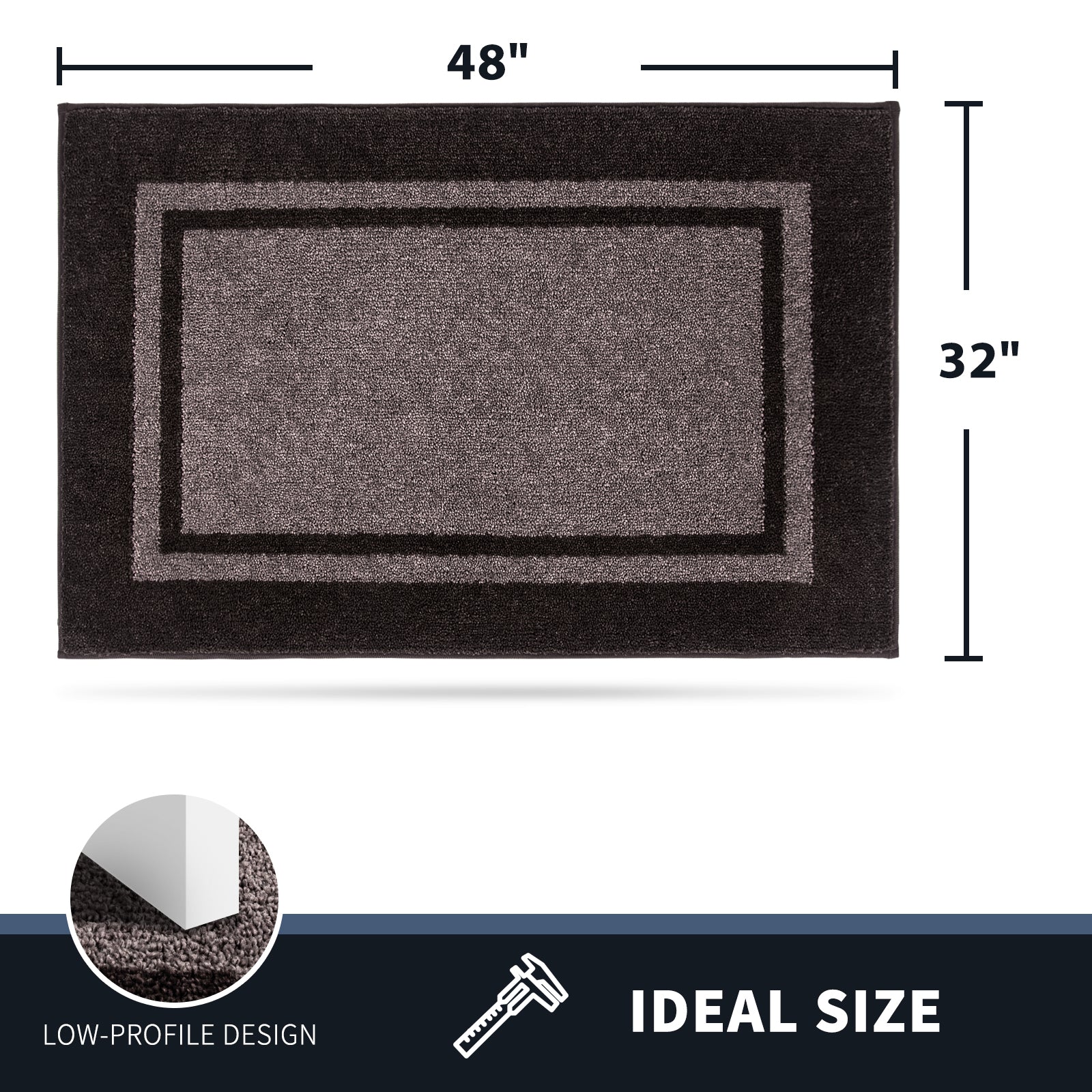 Machine Washable Bordered Dirt Trapper Door Mat