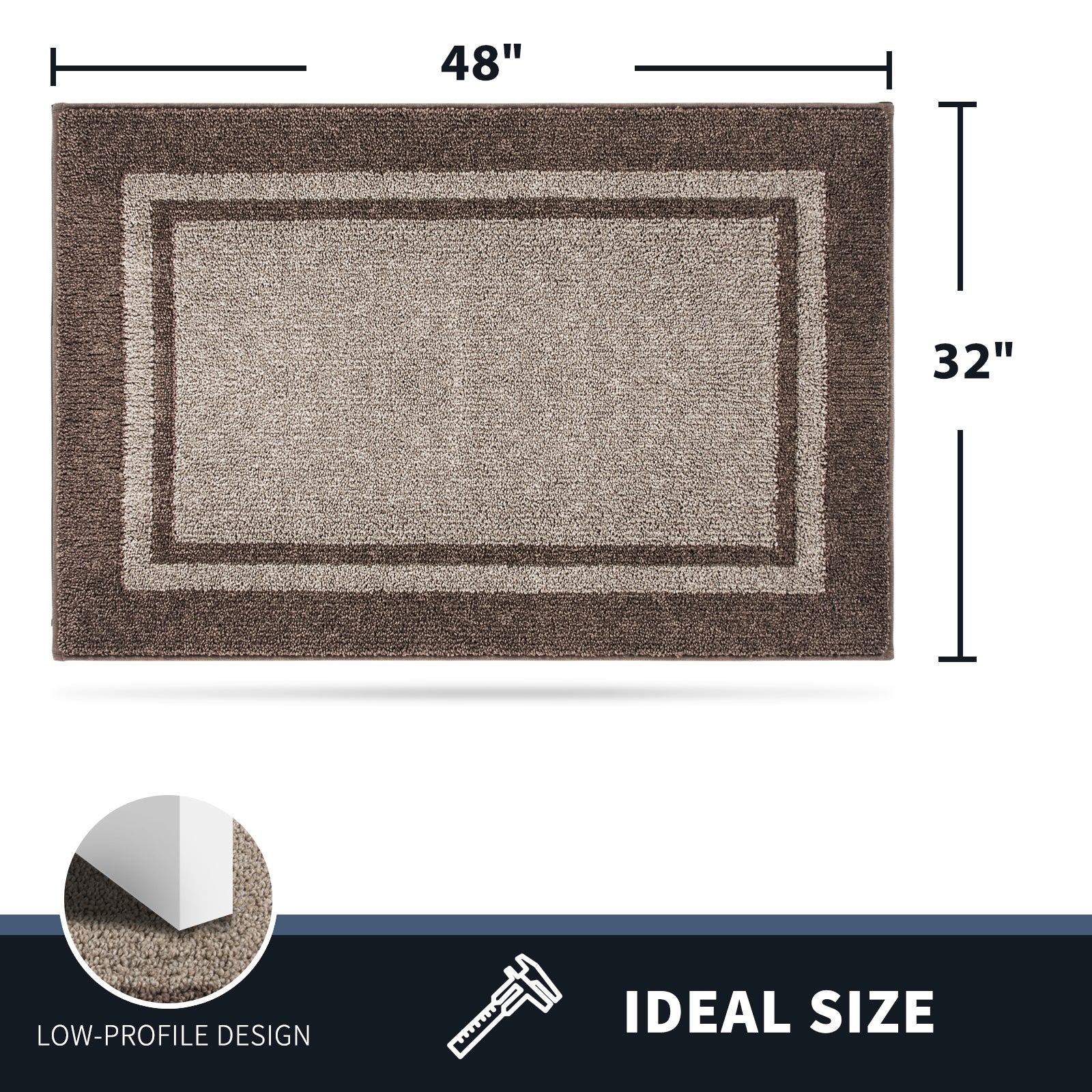 Machine Washable Bordered Dirt Trapper Door Mat