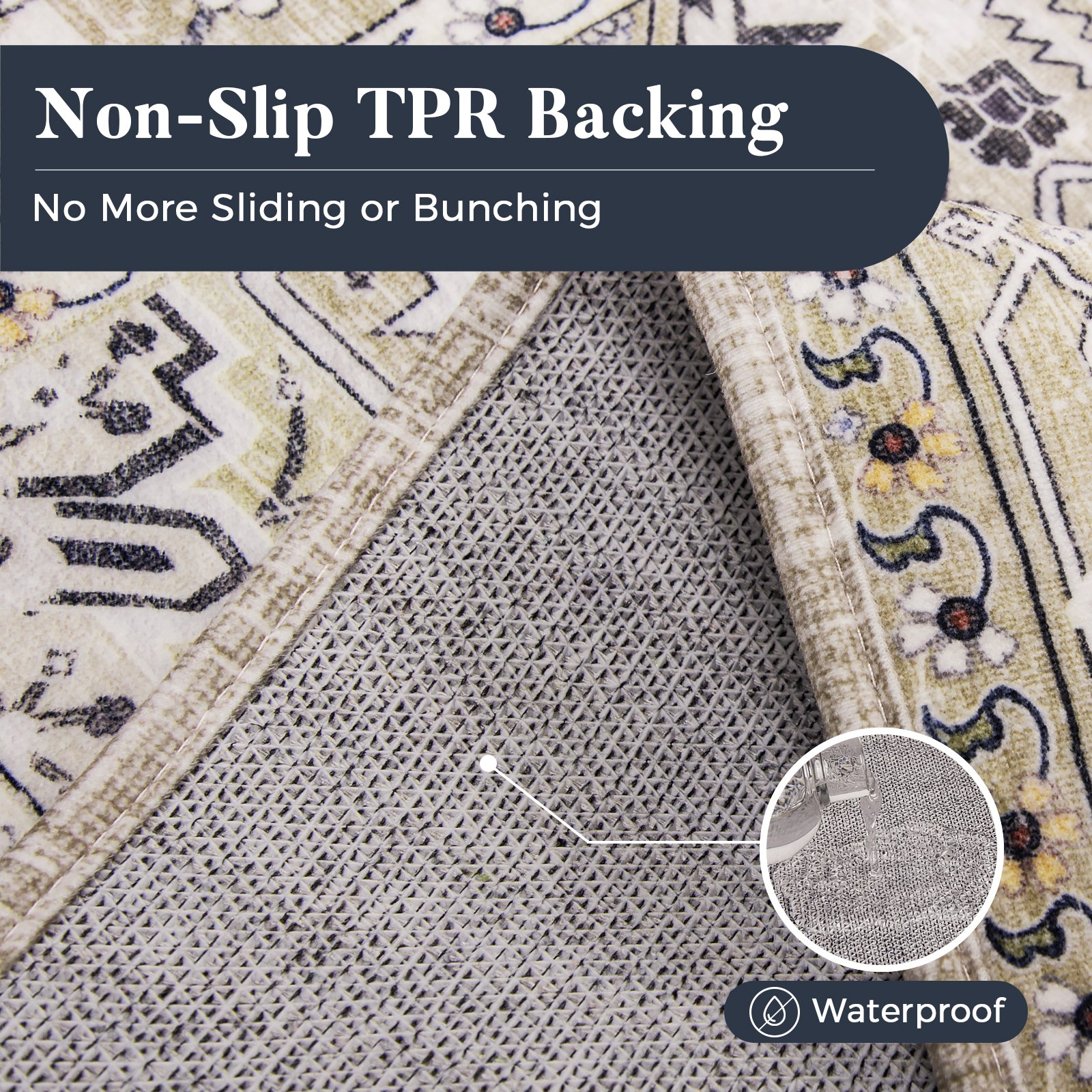 Machine Washable Farmhouse Boho Area Rug