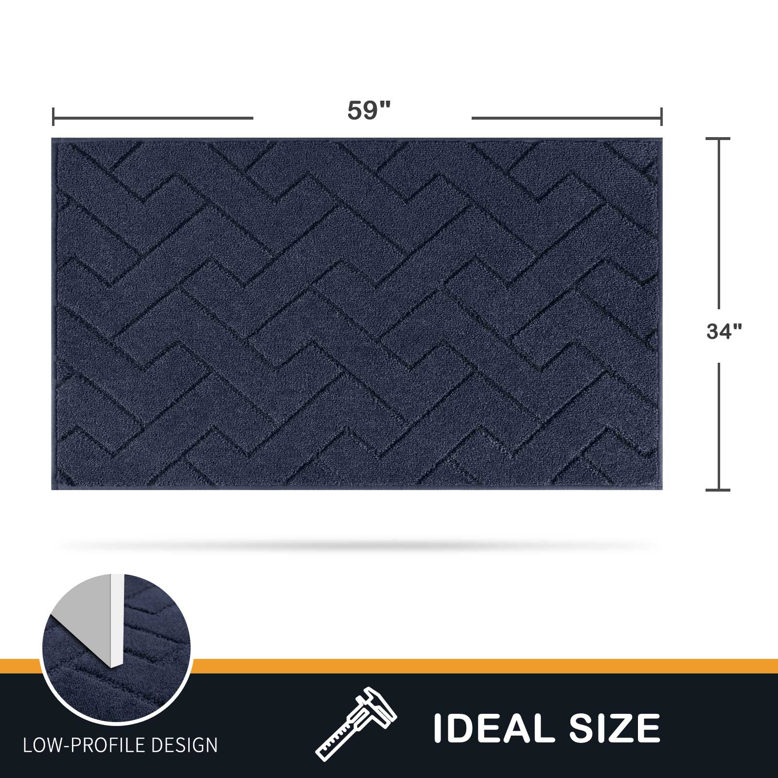 Machine Washable Chevron Dirt Trapper Door Mat