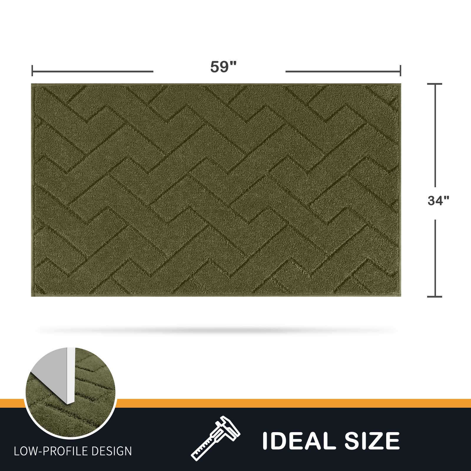 Machine Washable Chevron Dirt Trapper Door Mat