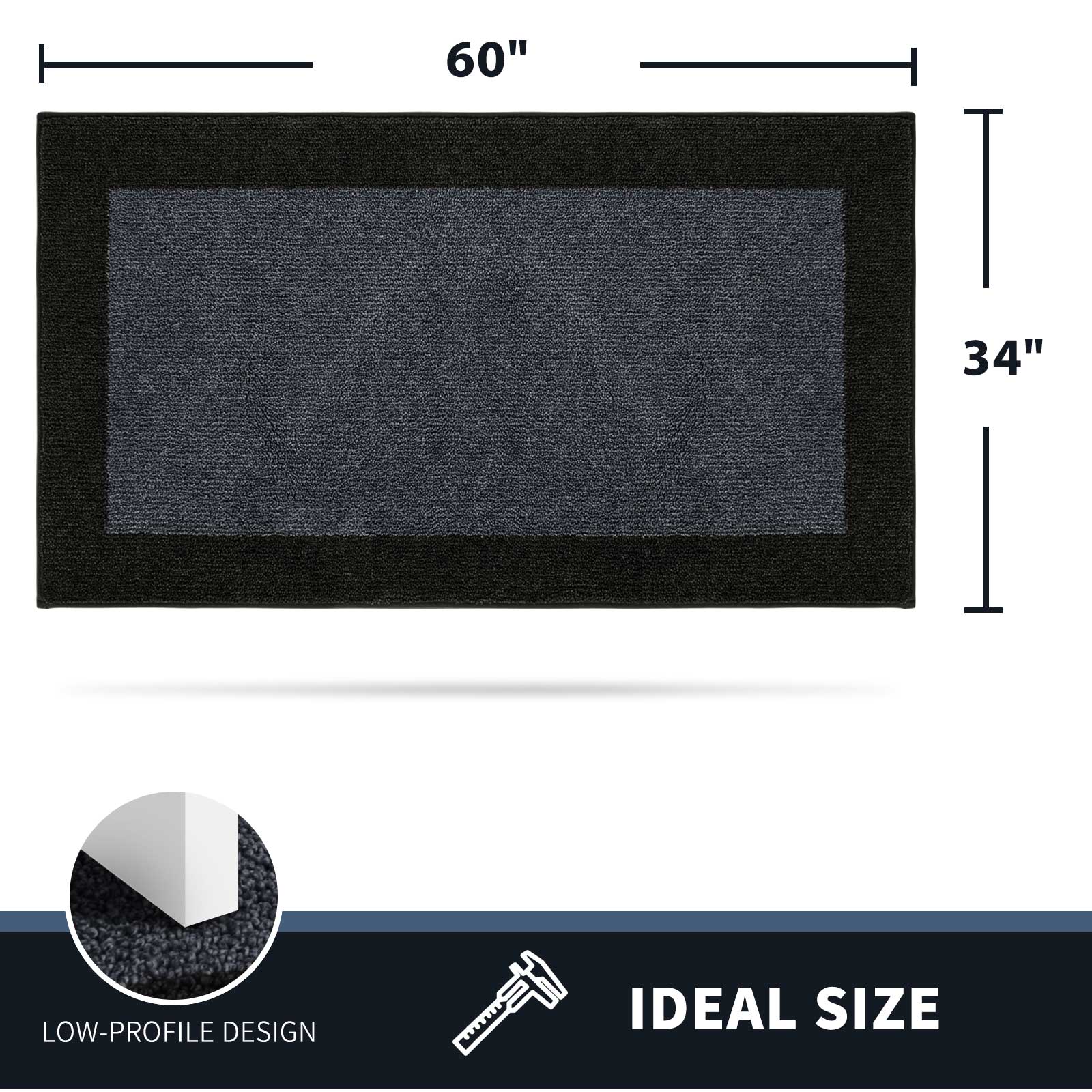 Machine Washable Bordered Dirt Trapper Door Mat