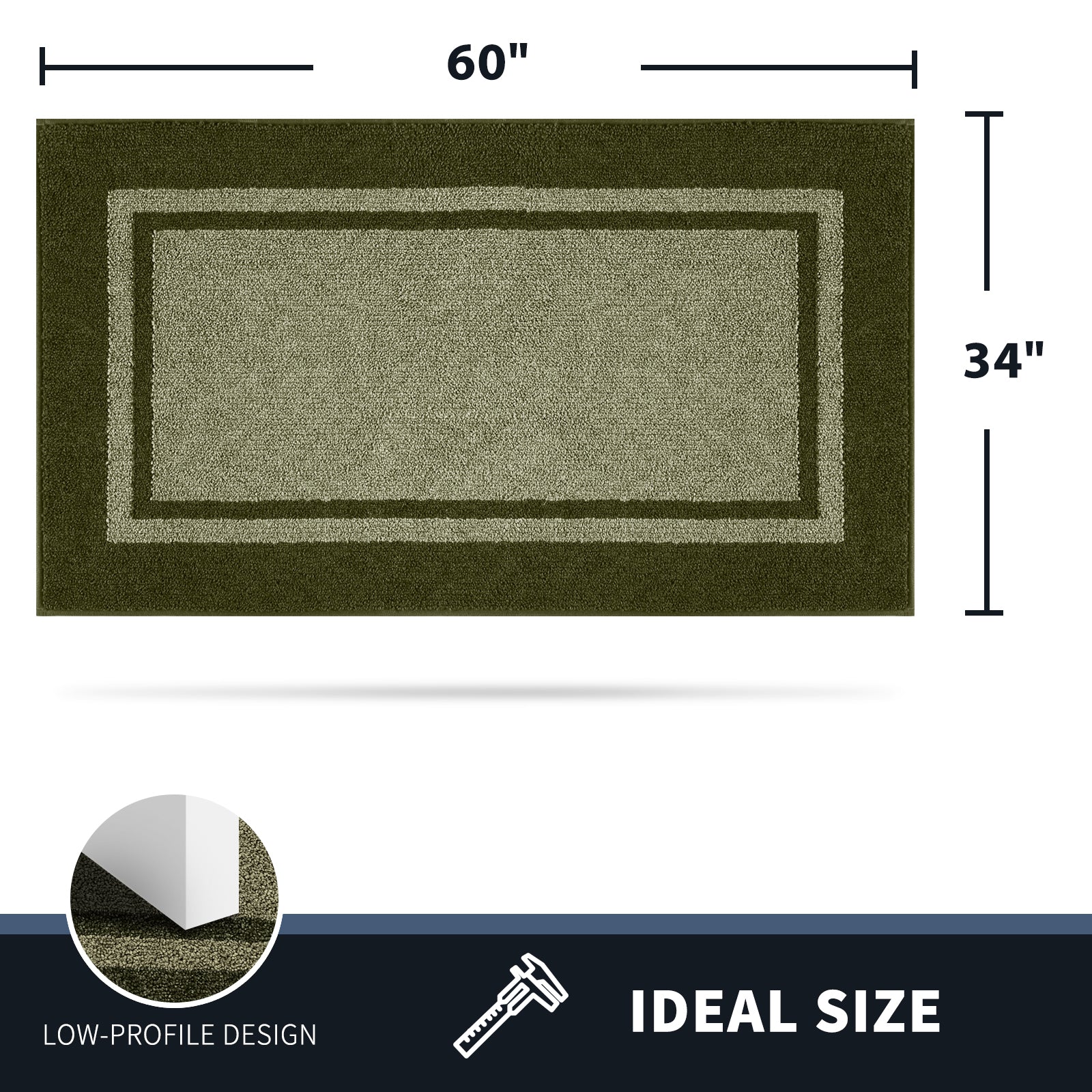 Machine Washable Bordered Dirt Trapper Door Mat