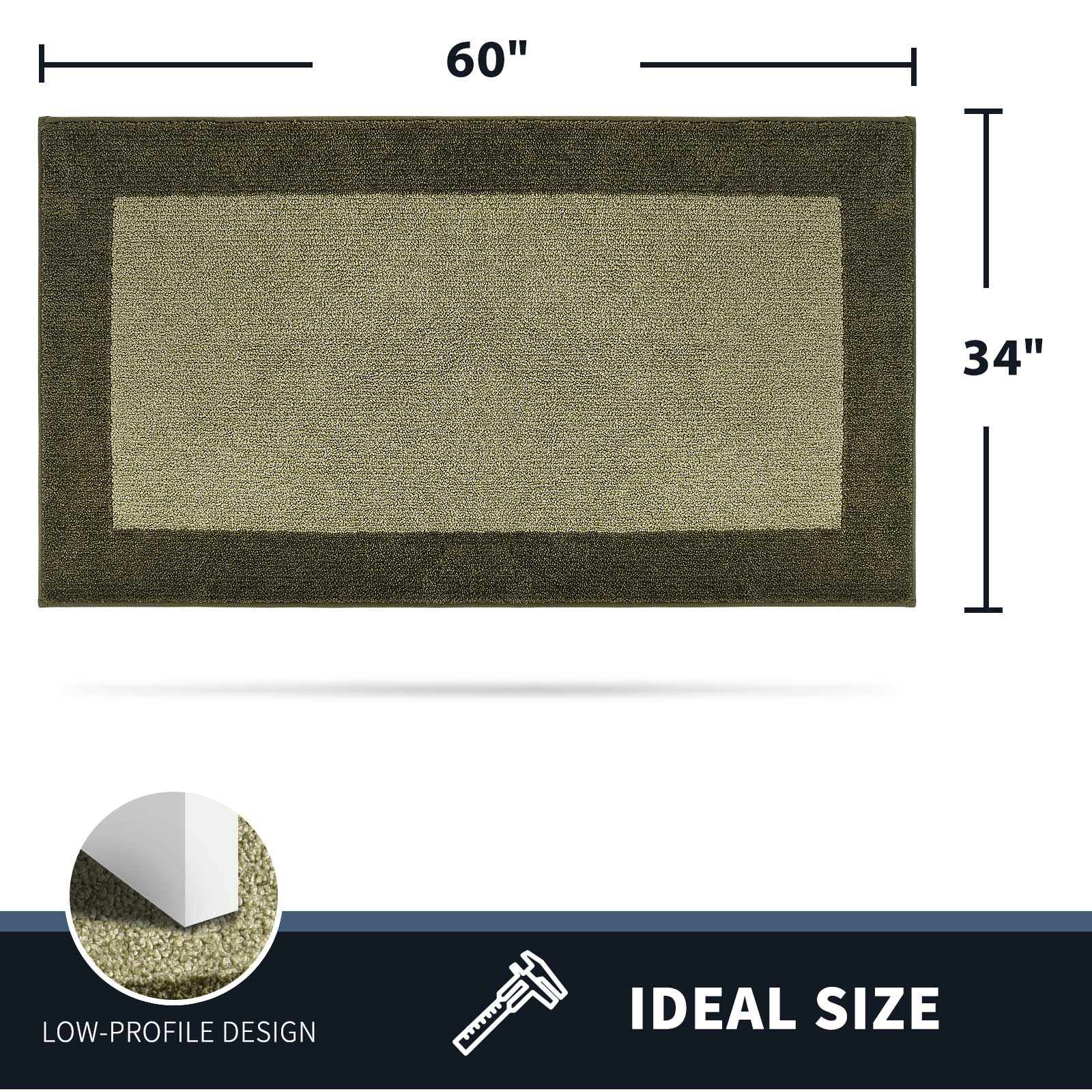 Machine Washable Bordered Dirt Trapper Door Mat