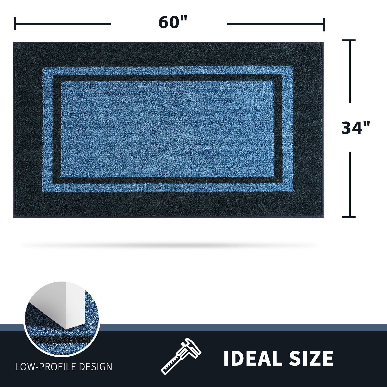 Machine Washable Bordered Dirt Trapper Door Mat