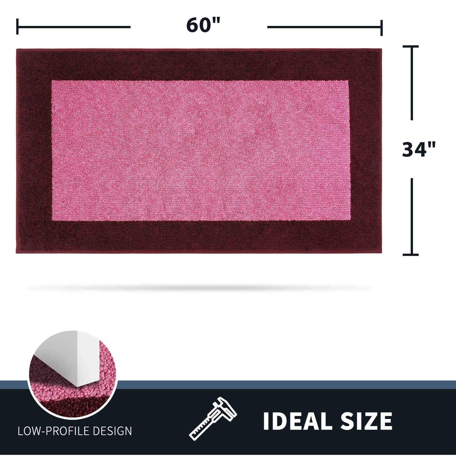 Machine Washable Bordered Dirt Trapper Door Mat