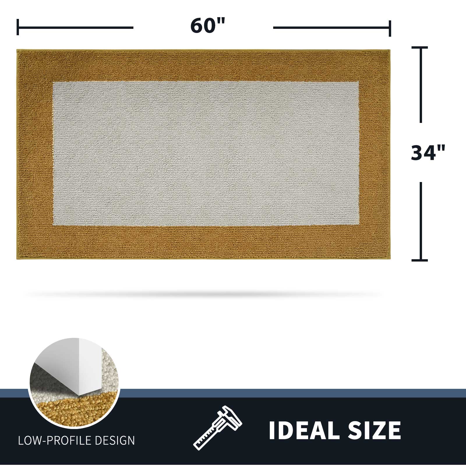 Machine Washable Bordered Dirt Trapper Door Mat