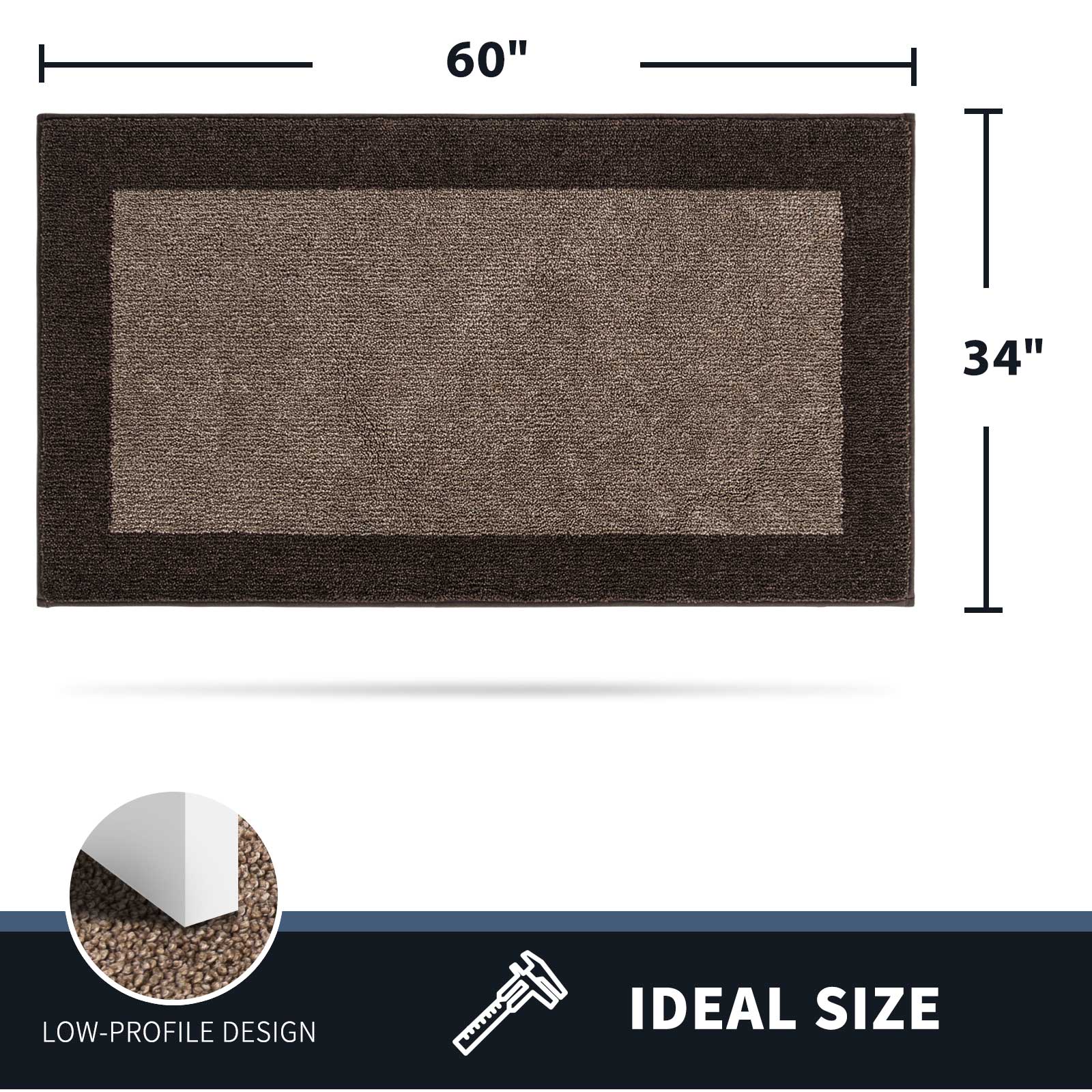 Machine Washable Bordered Dirt Trapper Door Mat