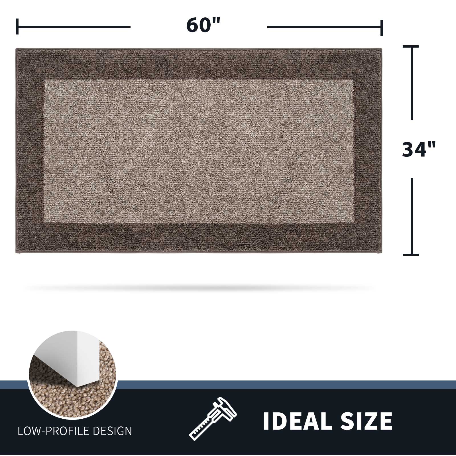 Machine Washable Bordered Dirt Trapper Door Mat