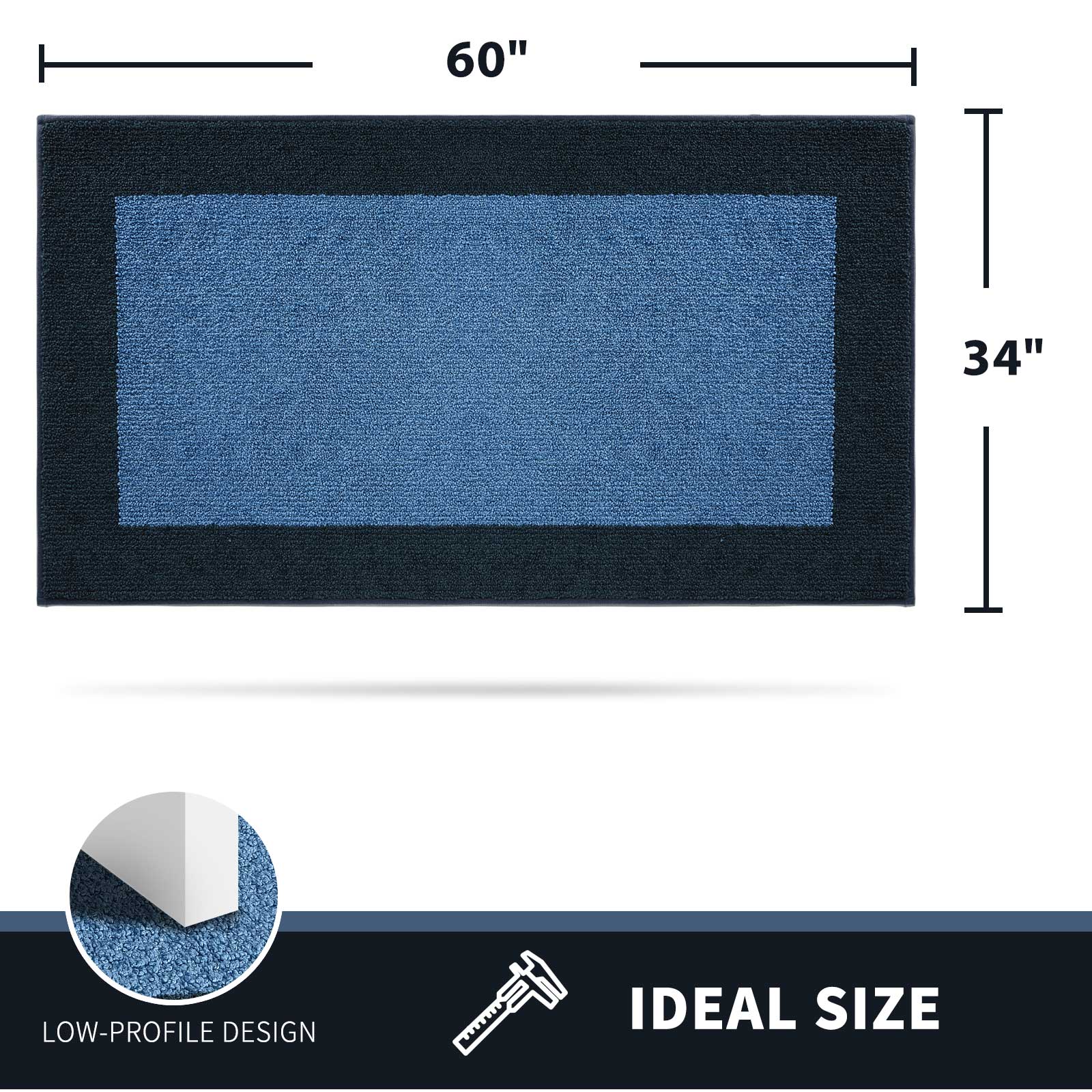Machine Washable Bordered Dirt Trapper Door Mat