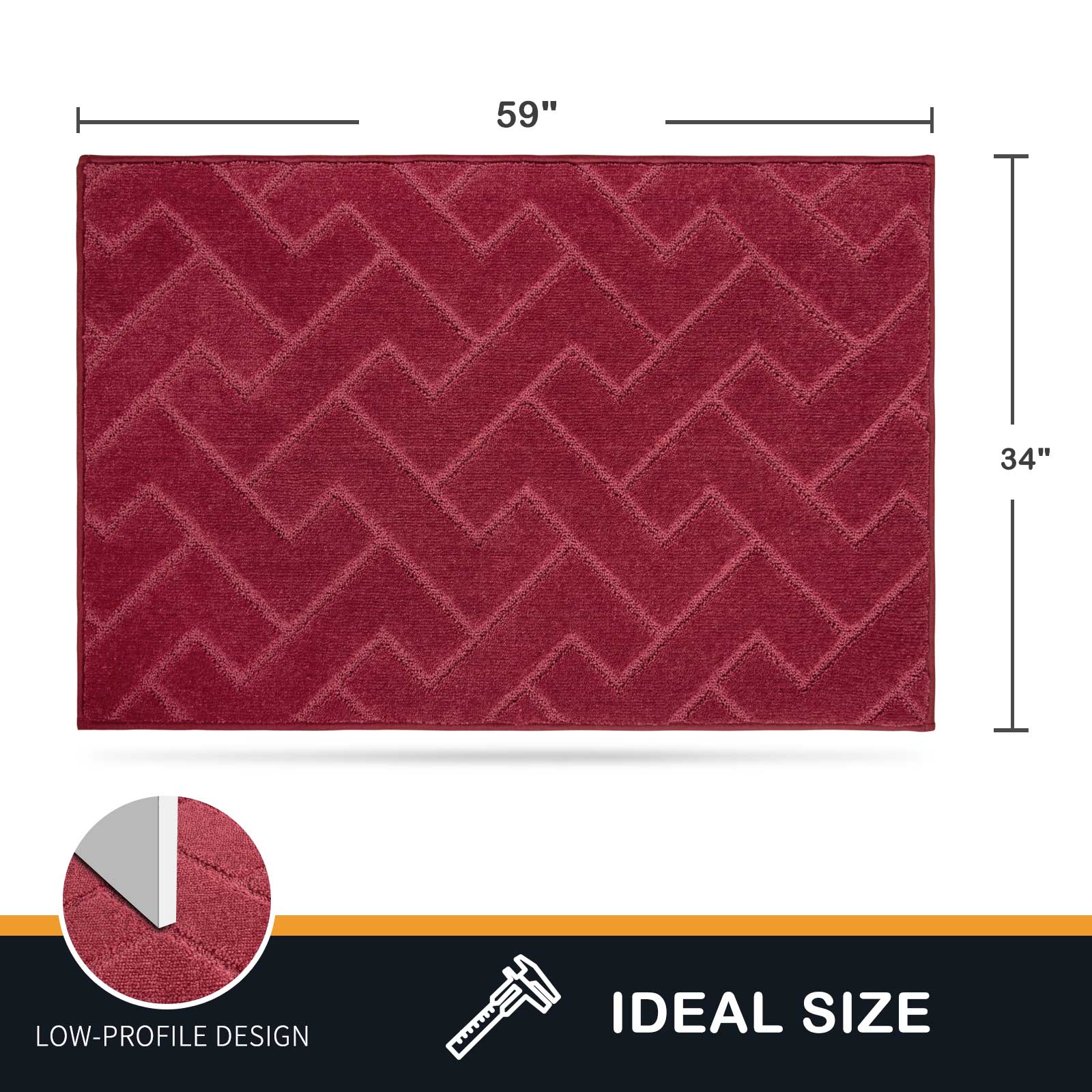 Machine Washable Chevron Dirt Trapper Door Mat
