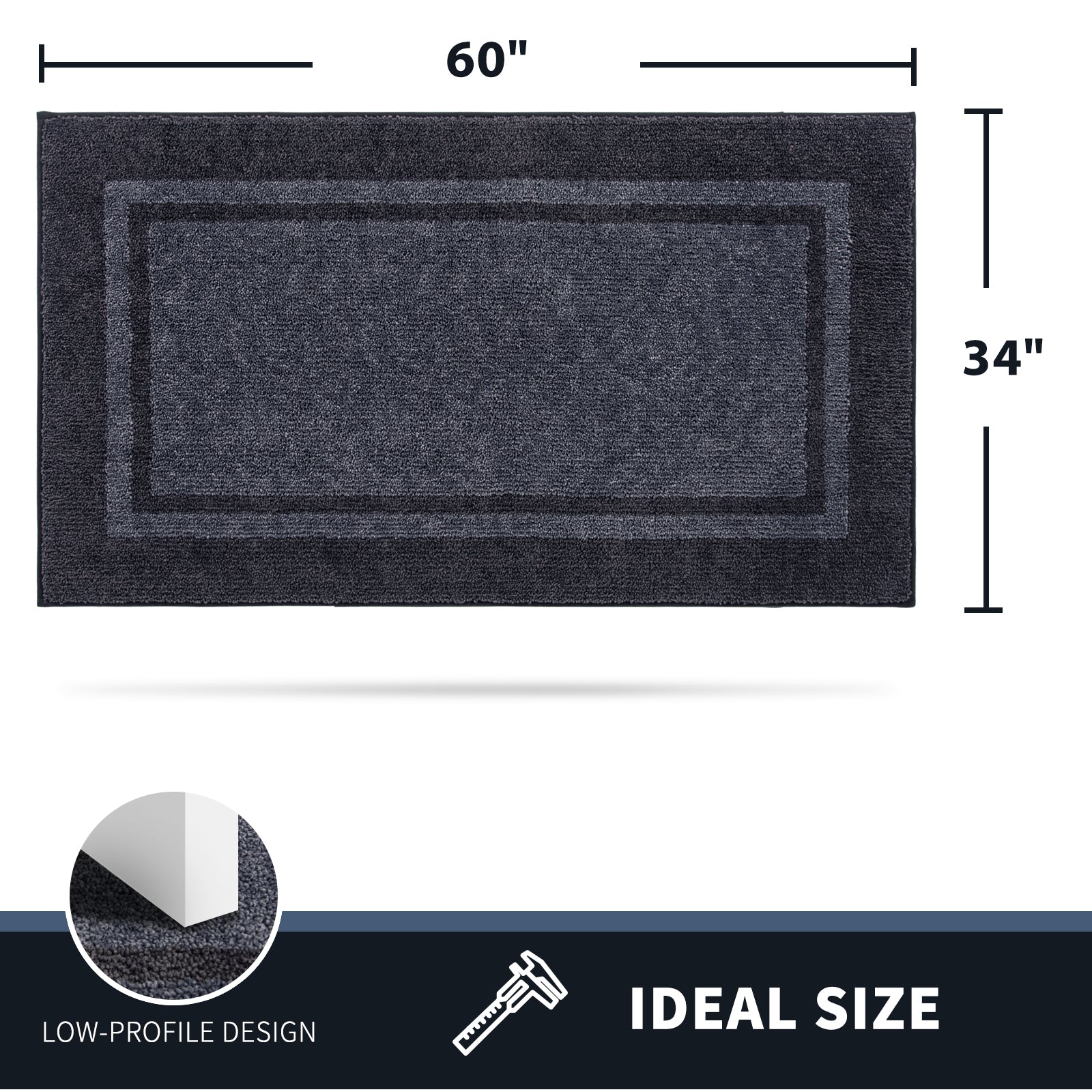 Machine Washable Bordered Dirt Trapper Door Mat