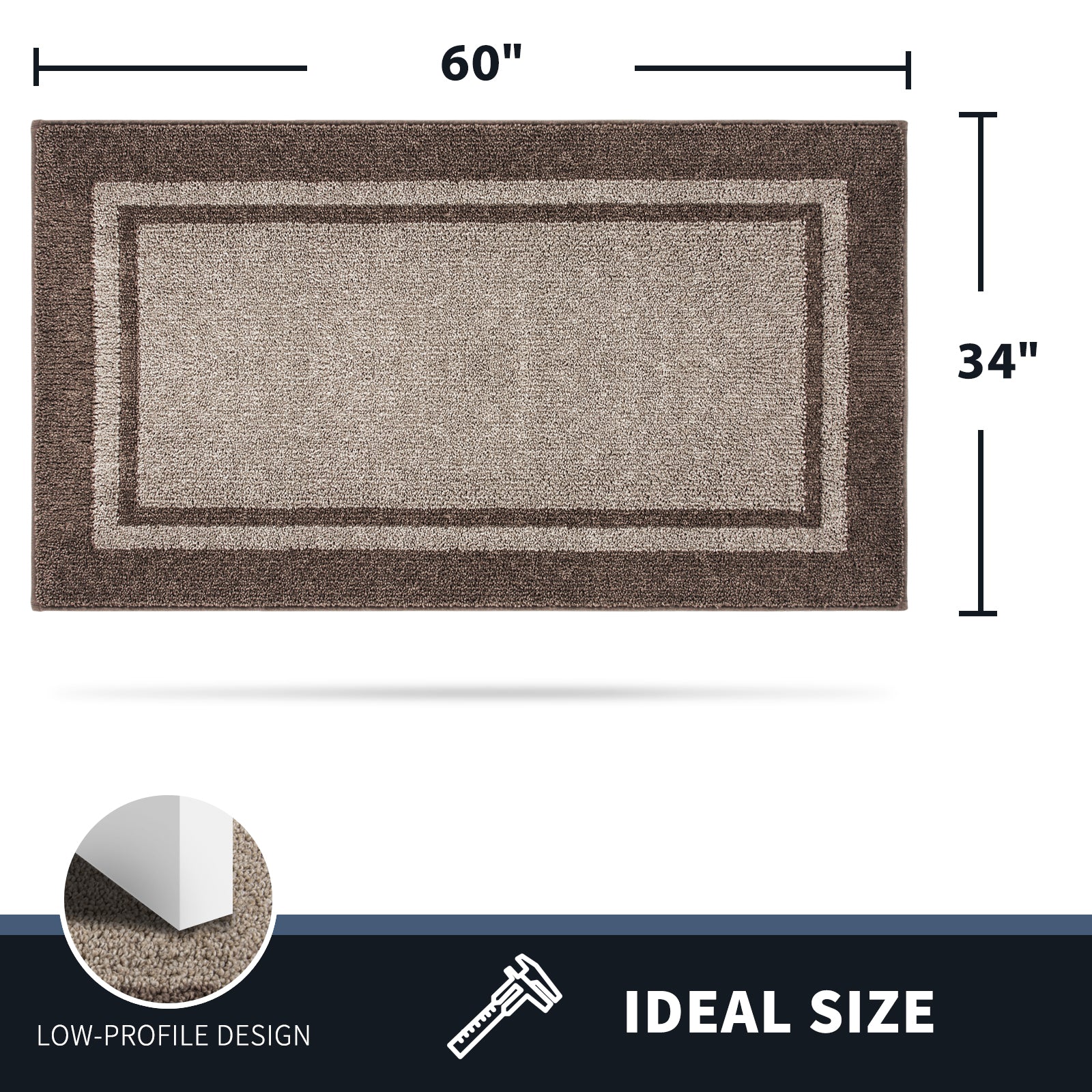 Machine Washable Bordered Dirt Trapper Door Mat