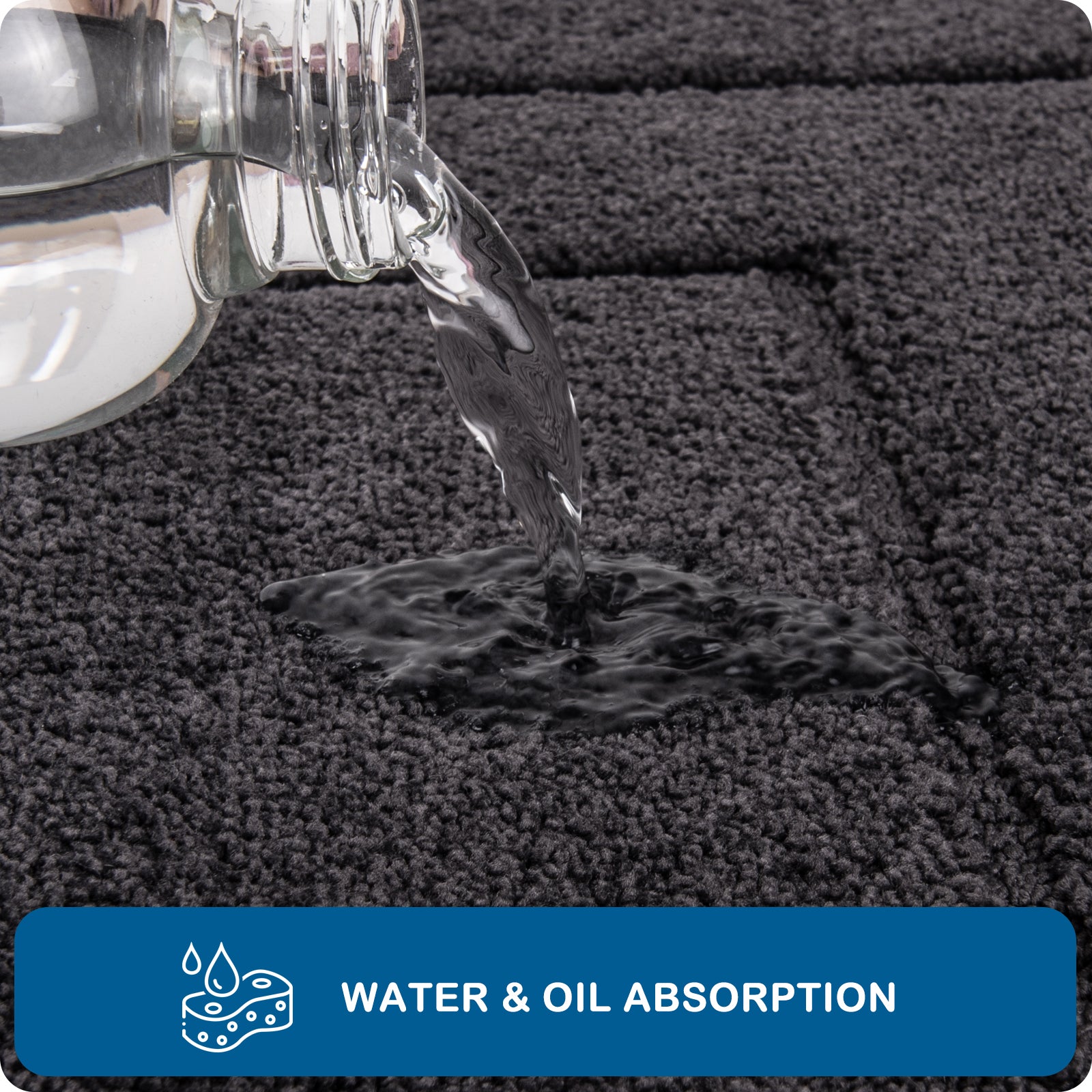 Machine Washable Bordered Kitchen Rug