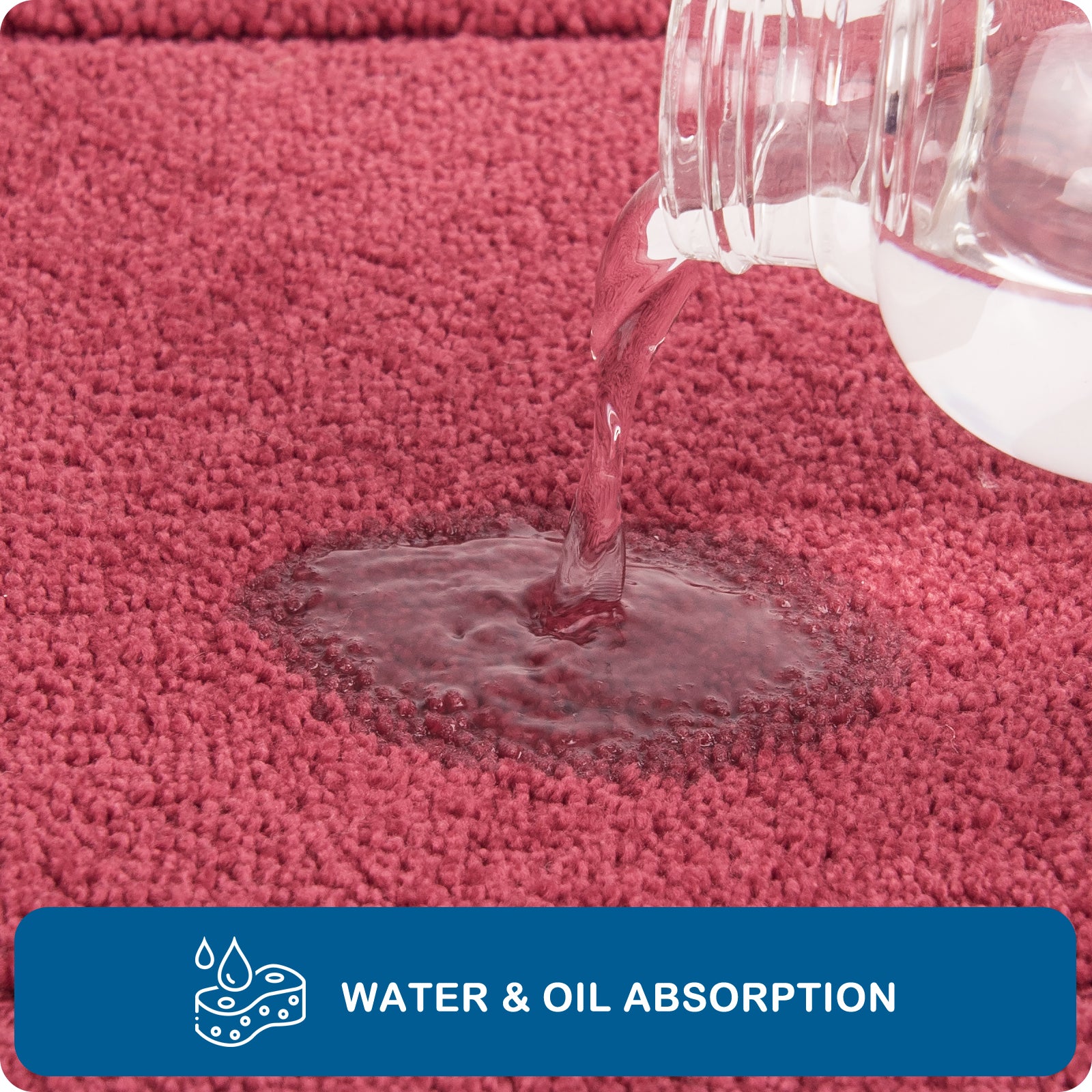 Machine Washable Bordered Kitchen Rug