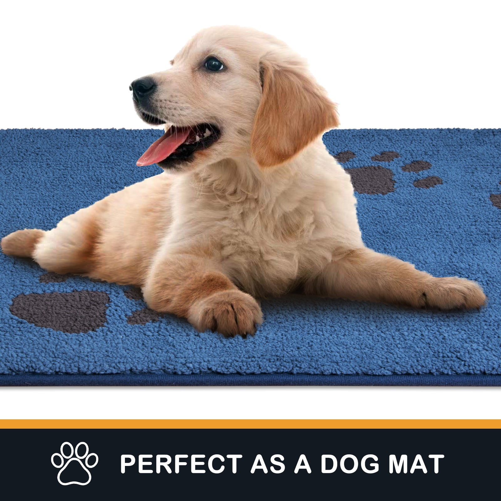 Machine Washable Paw Pattern Dirt Trapper Door Mat