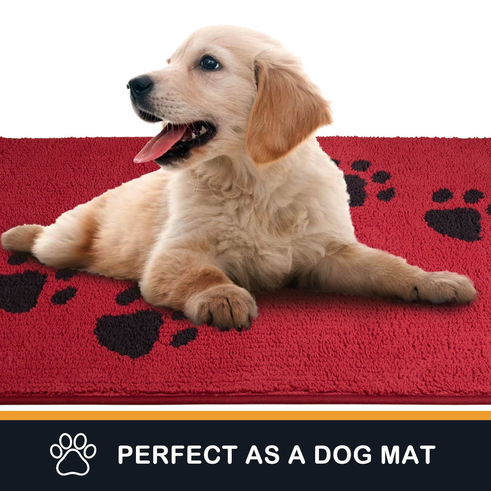 Machine Washable Paw Pattern Dirt Trapper Door Mat