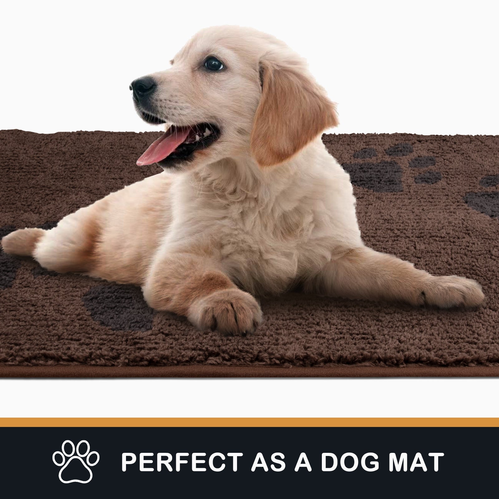 Machine Washable Paw Pattern Dirt Trapper Door Mat