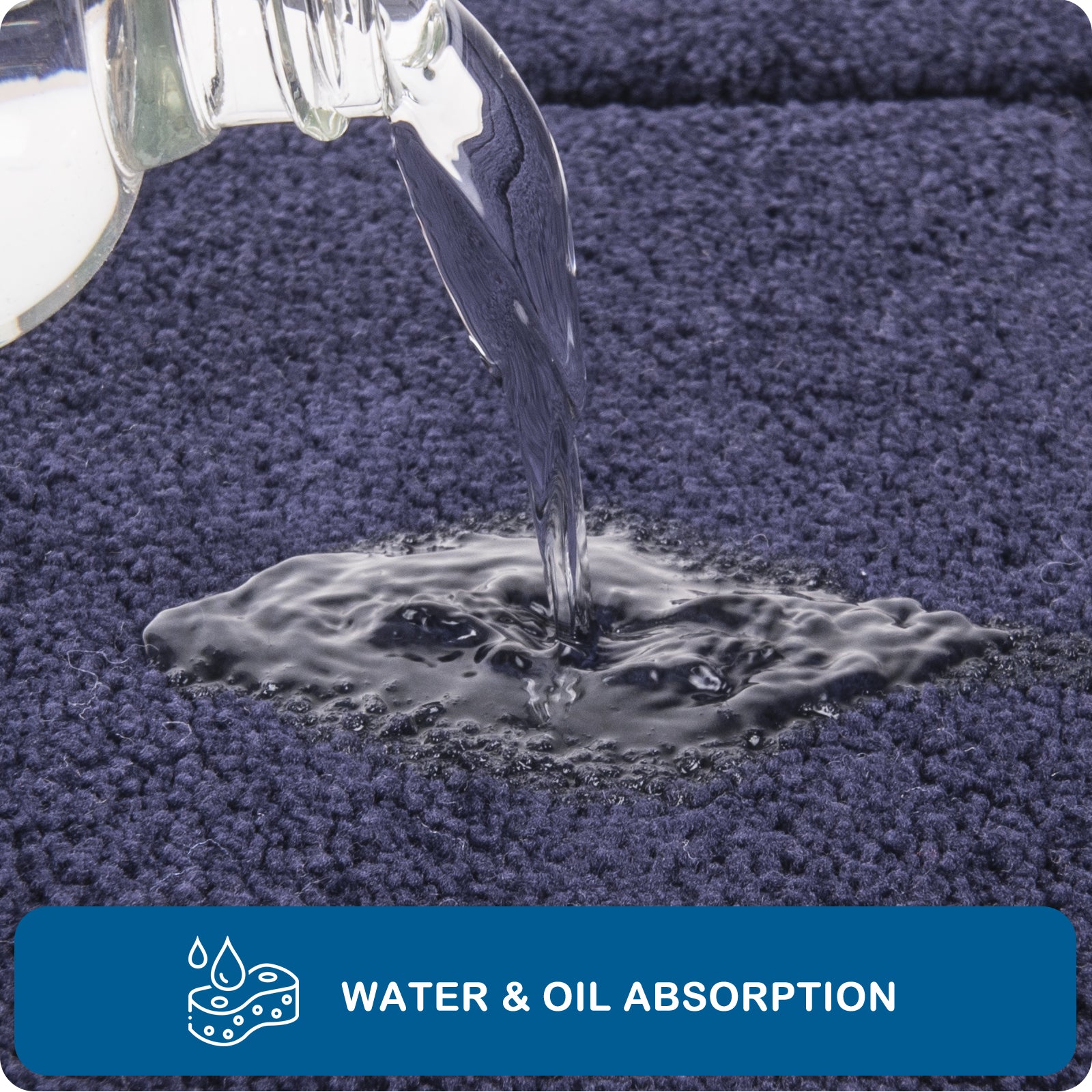 Machine Washable Bordered Kitchen Rug