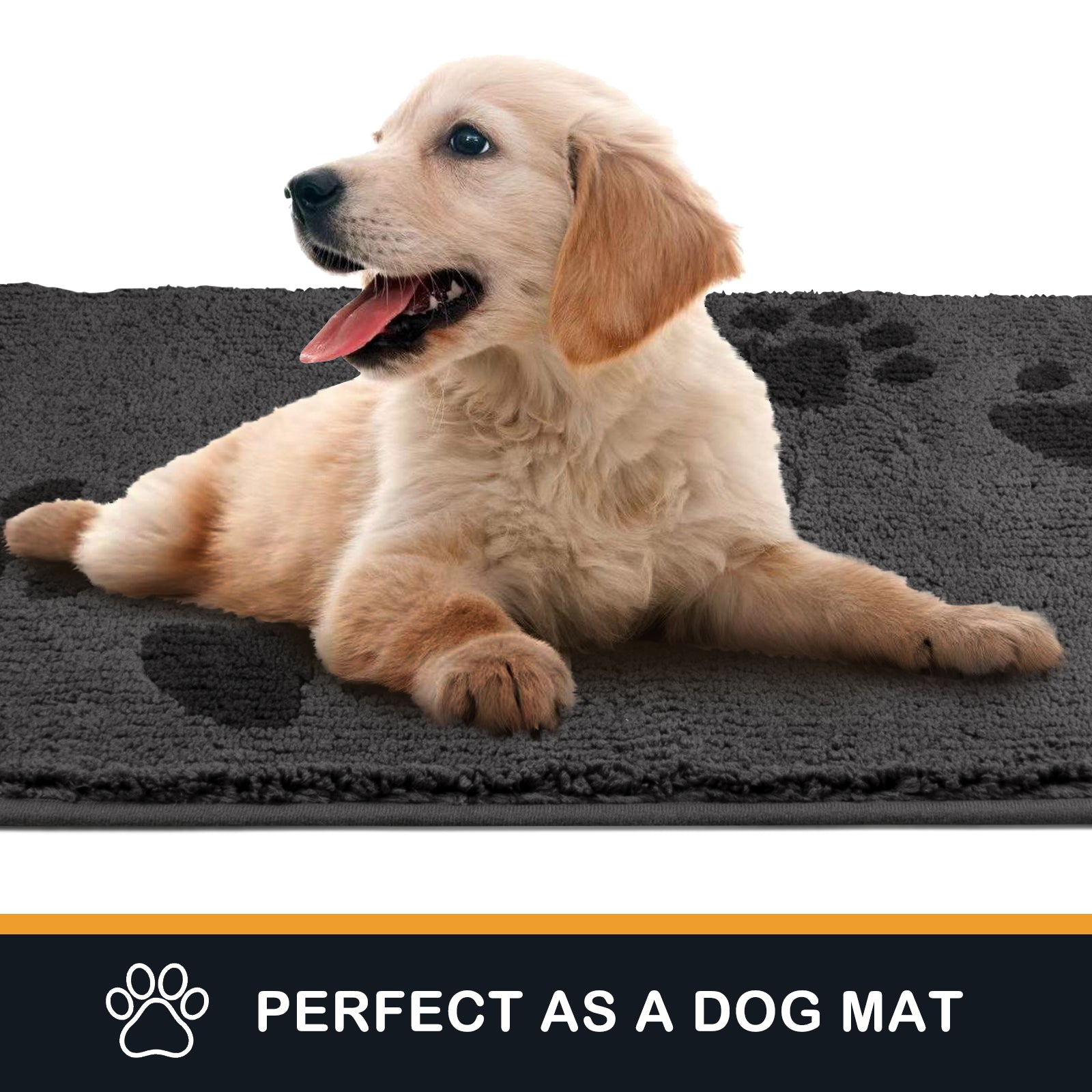 Machine Washable Paw Pattern Dirt Trapper Door Mat