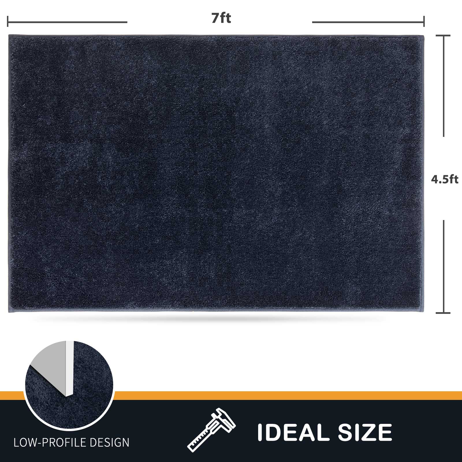 Machine Washable Solid Dirt Trapper Door Mat