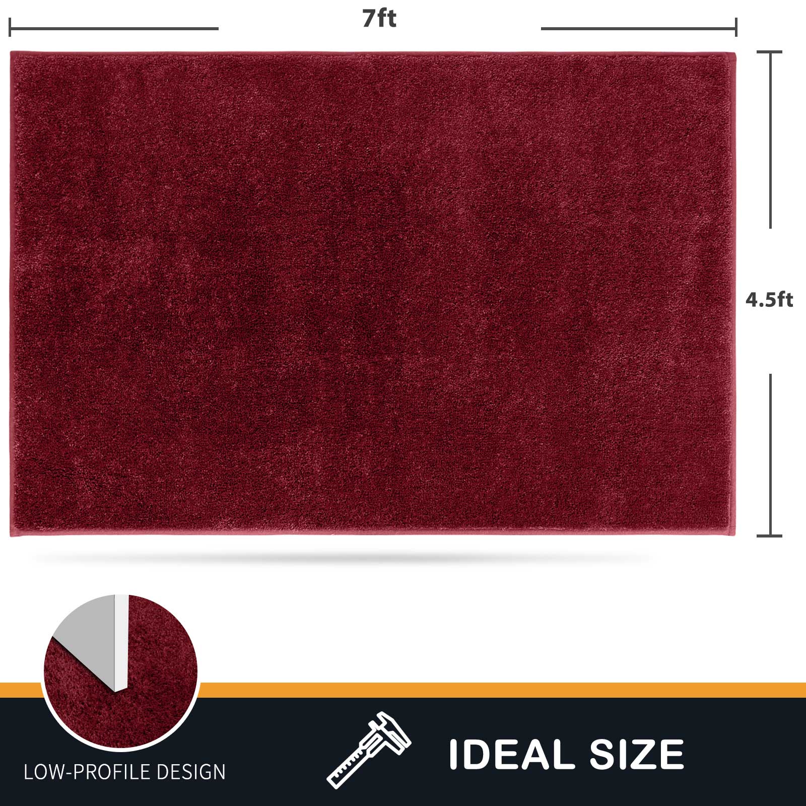 Machine Washable Solid Dirt Trapper Door Mat