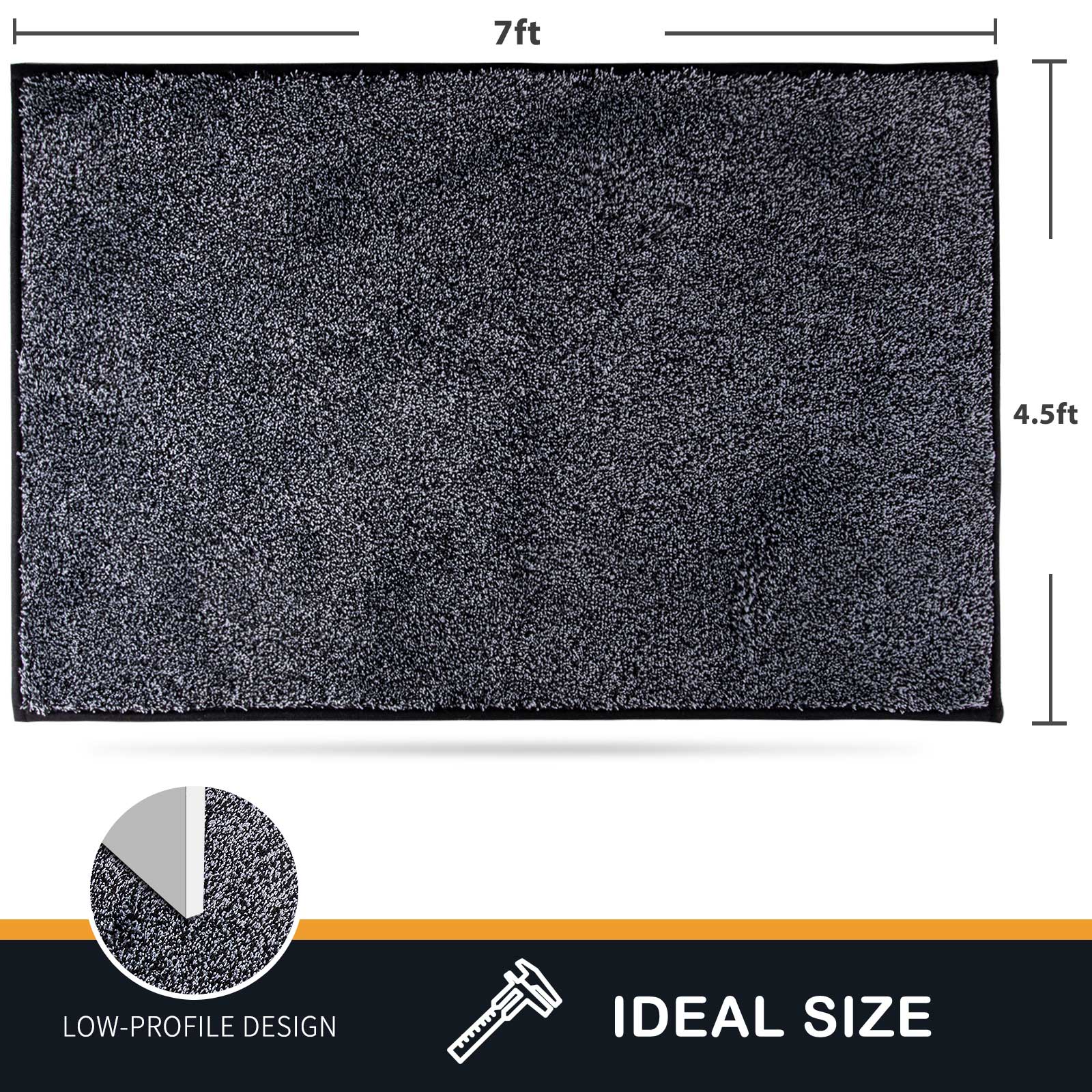 Machine Washable Solid Dirt Trapper Door Mat