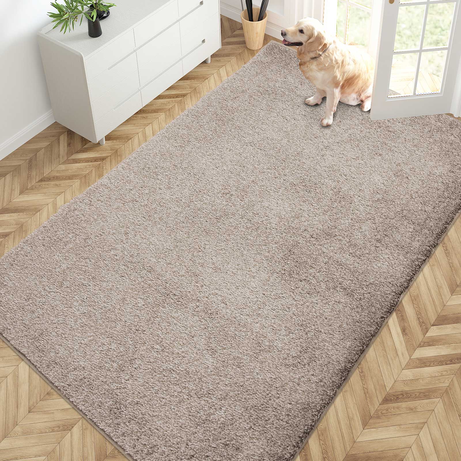 Machine Washable Solid Dirt Trapper Door Mat