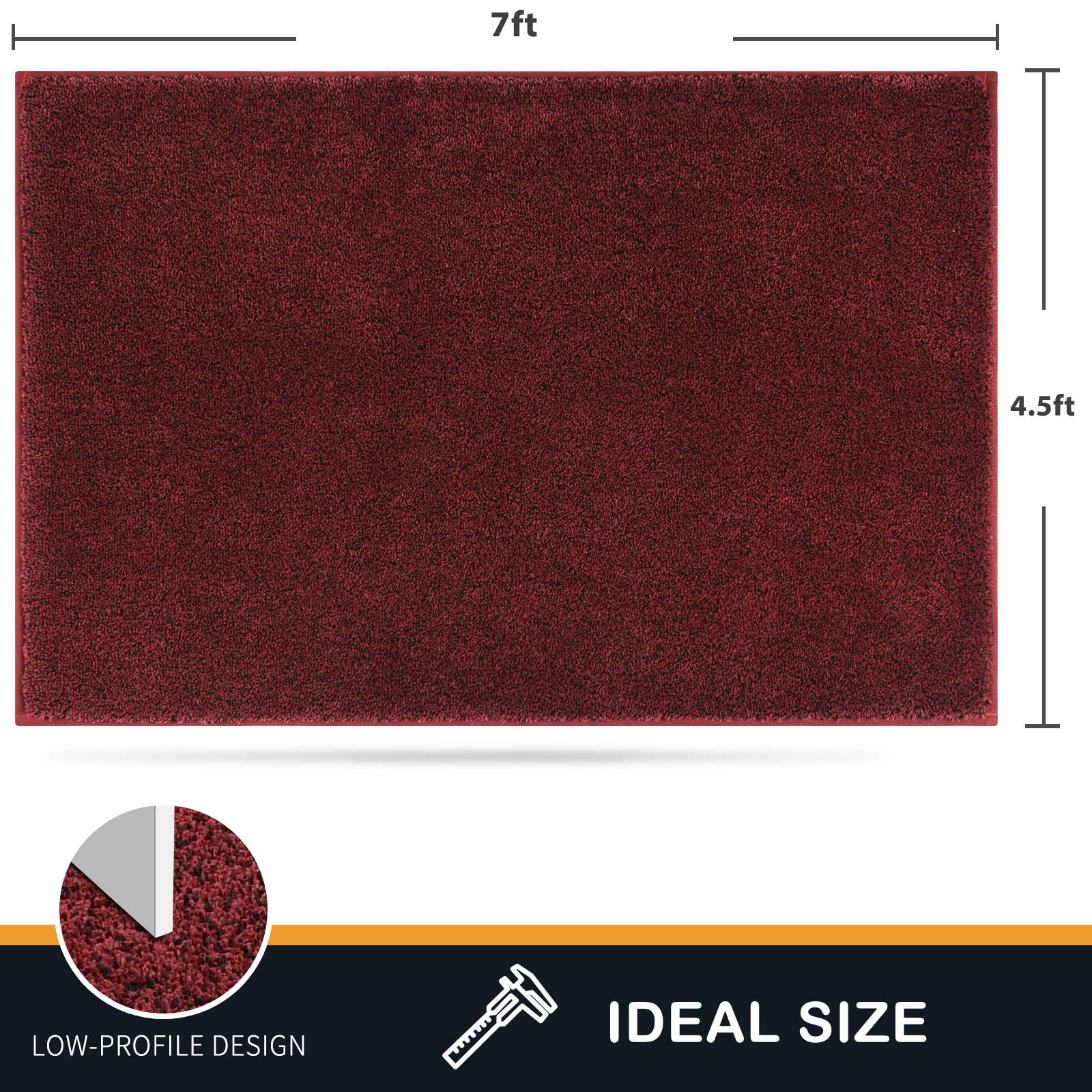 Machine Washable Solid Dirt Trapper Door Mat