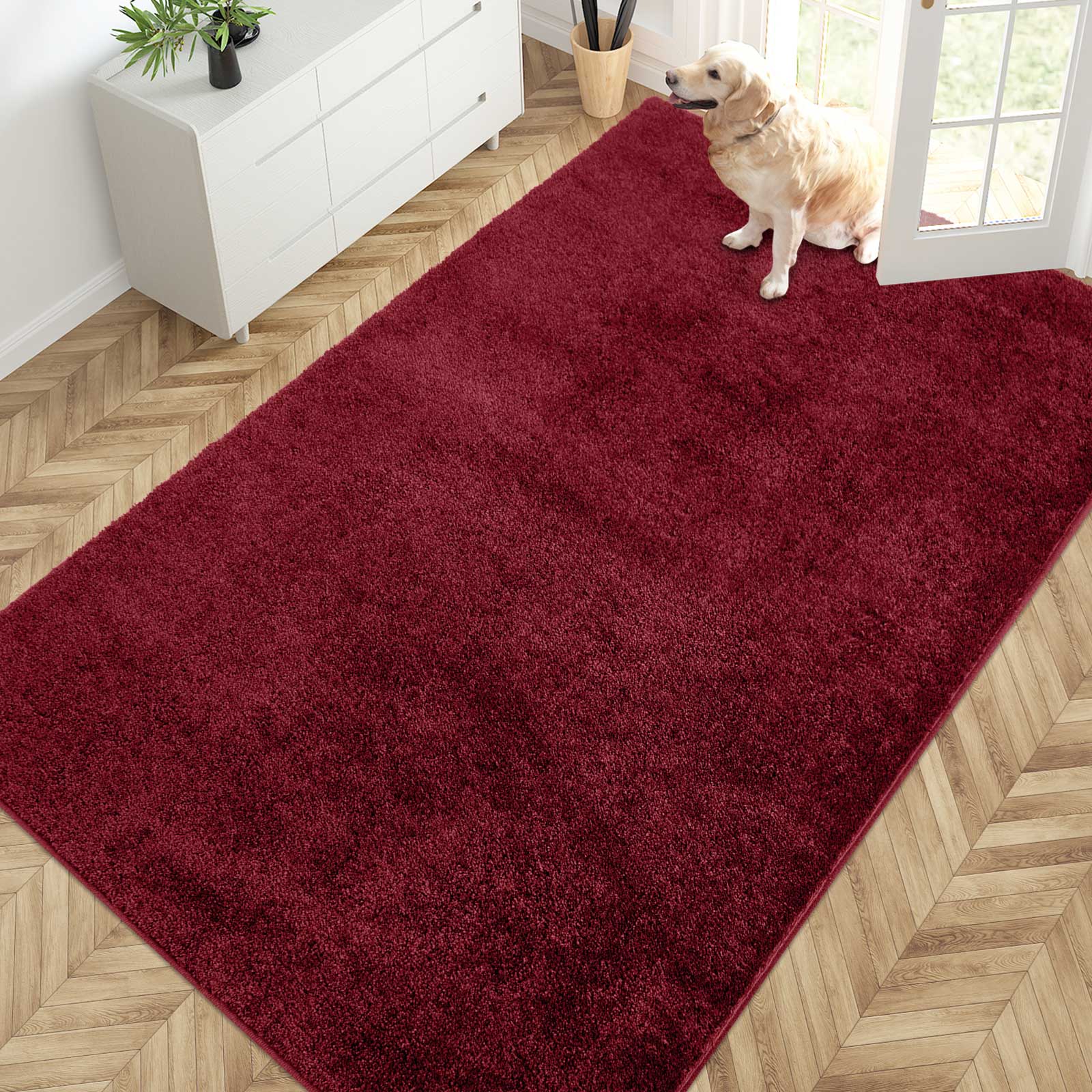 Machine Washable Solid Dirt Trapper Door Mat