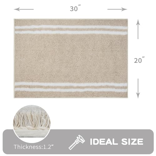 Machine Washable Striped Super Absorbent Bath Rug