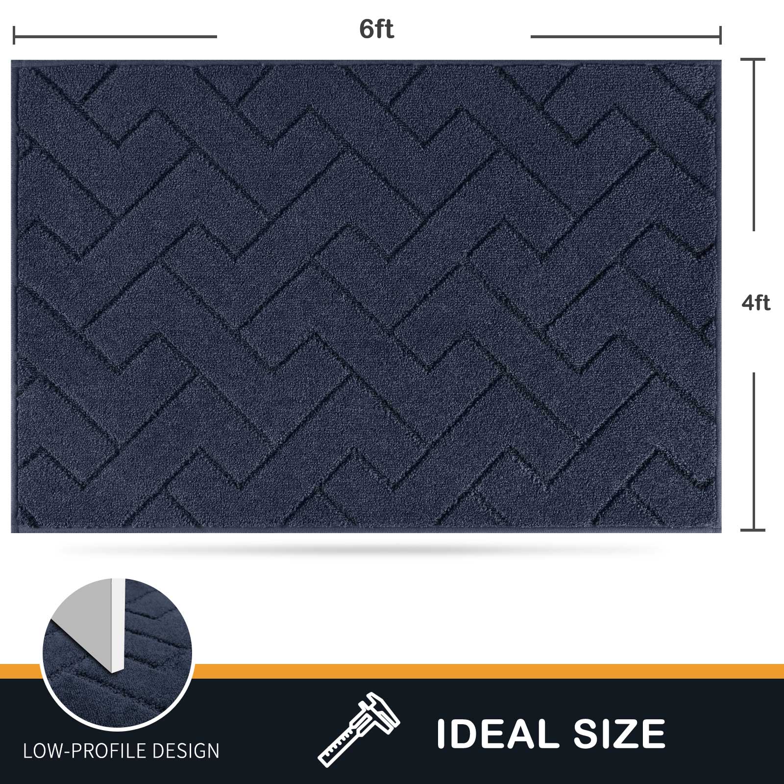 Machine Washable Chevron Dirt Trapper Door Mat