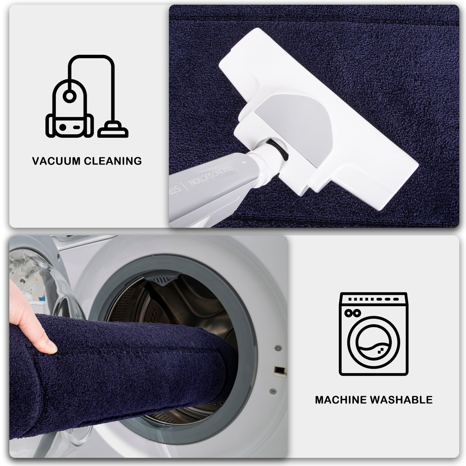 Machine Washable Bordered Kitchen Rug