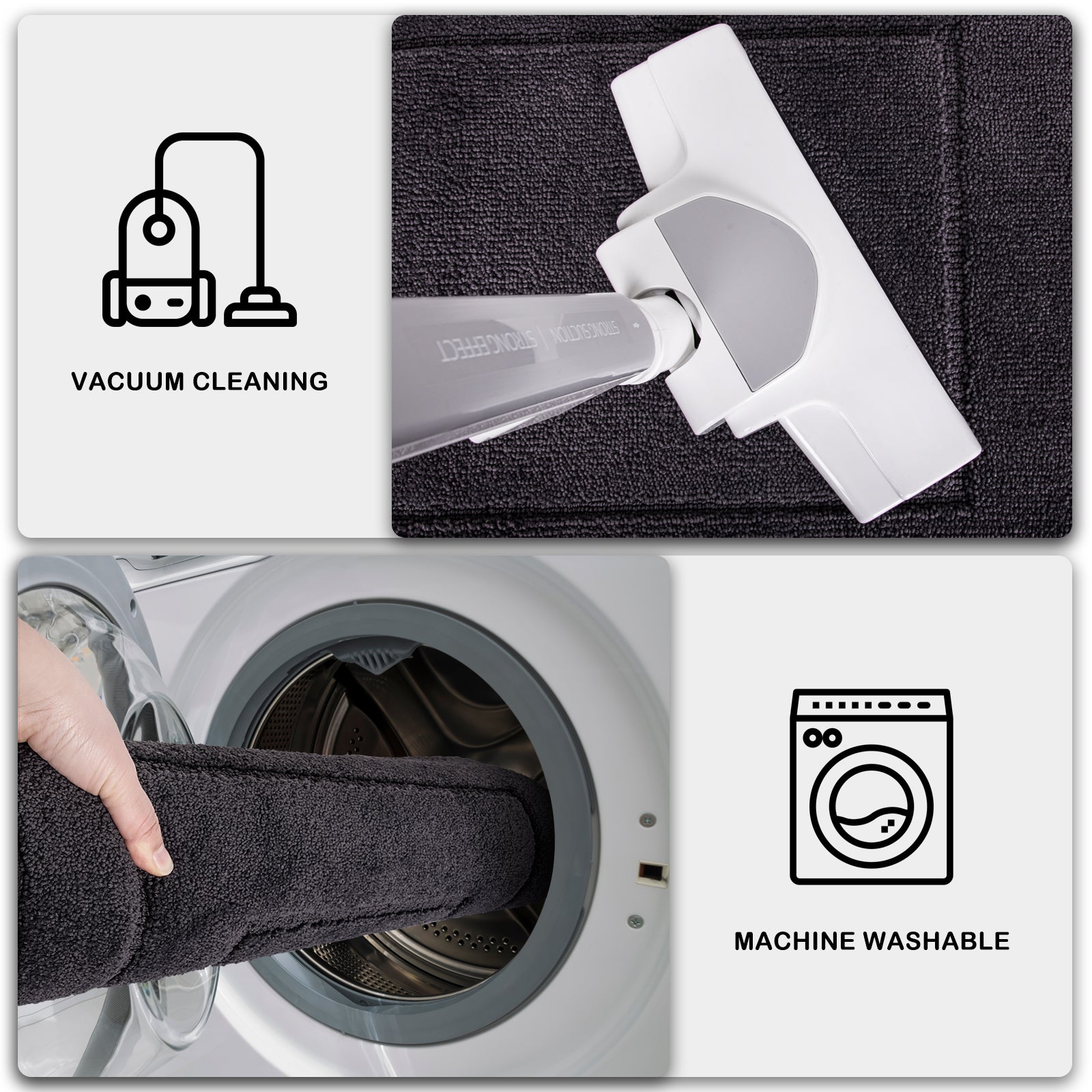 Machine Washable Bordered Kitchen Rug