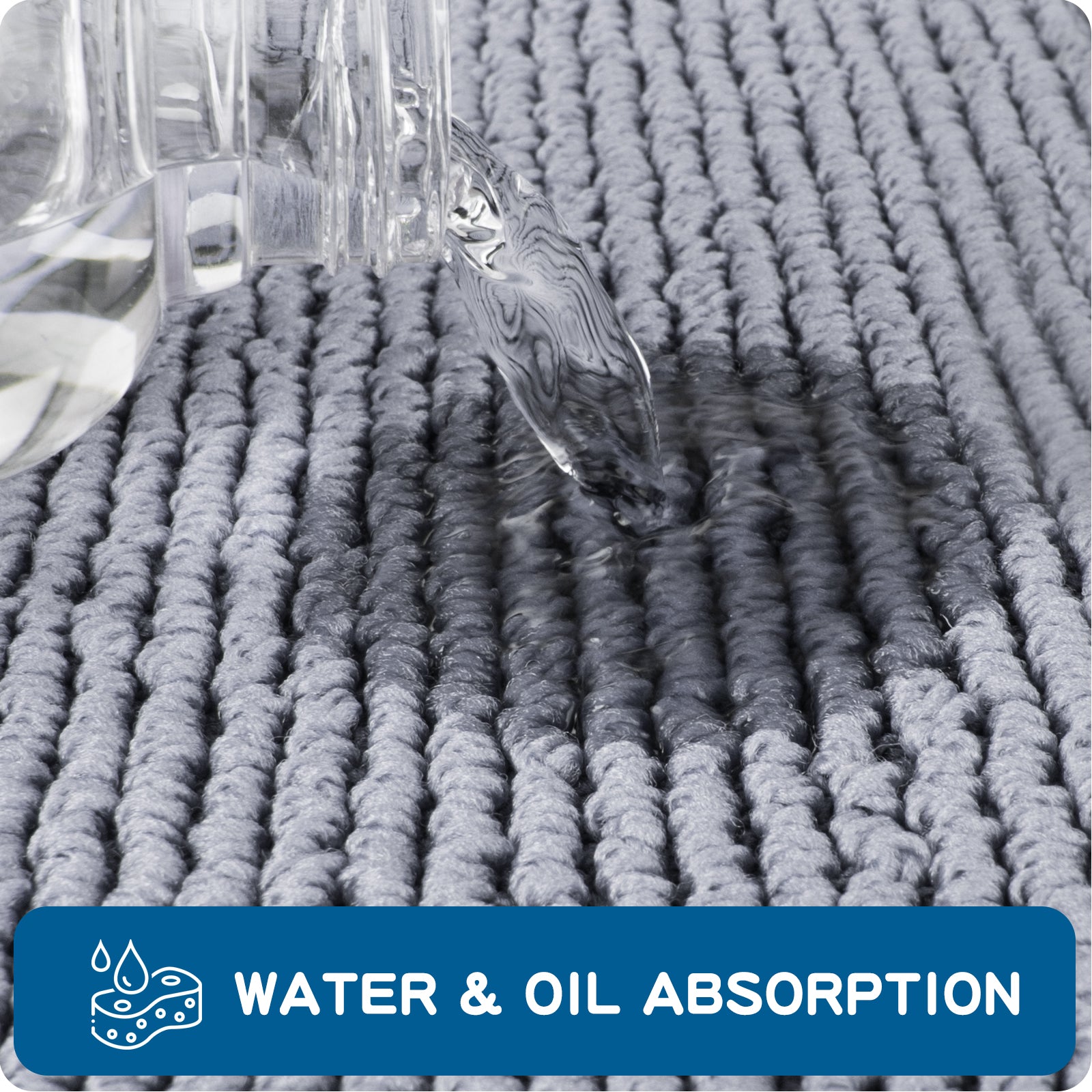 Machine Washable Solid Kitchen Rug